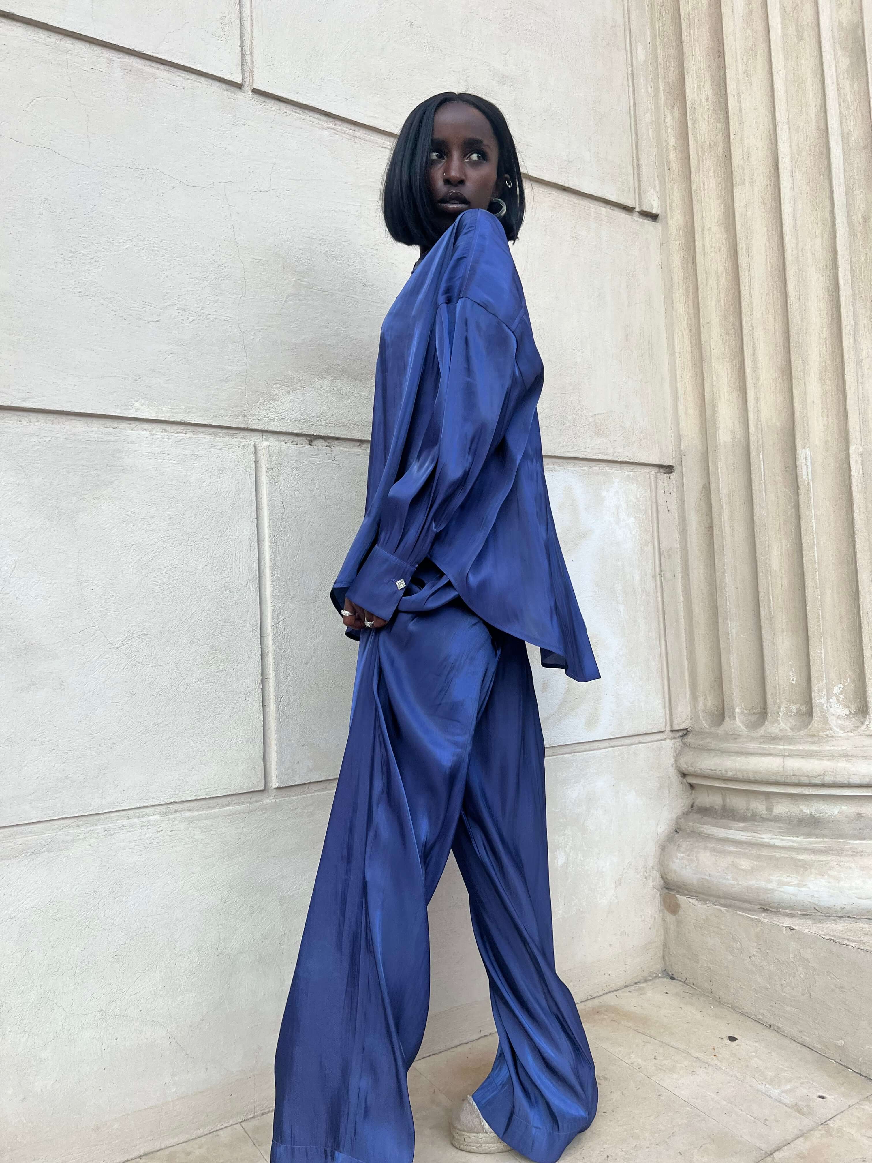 Compleu Elegant din Organza Indigo, Midnight