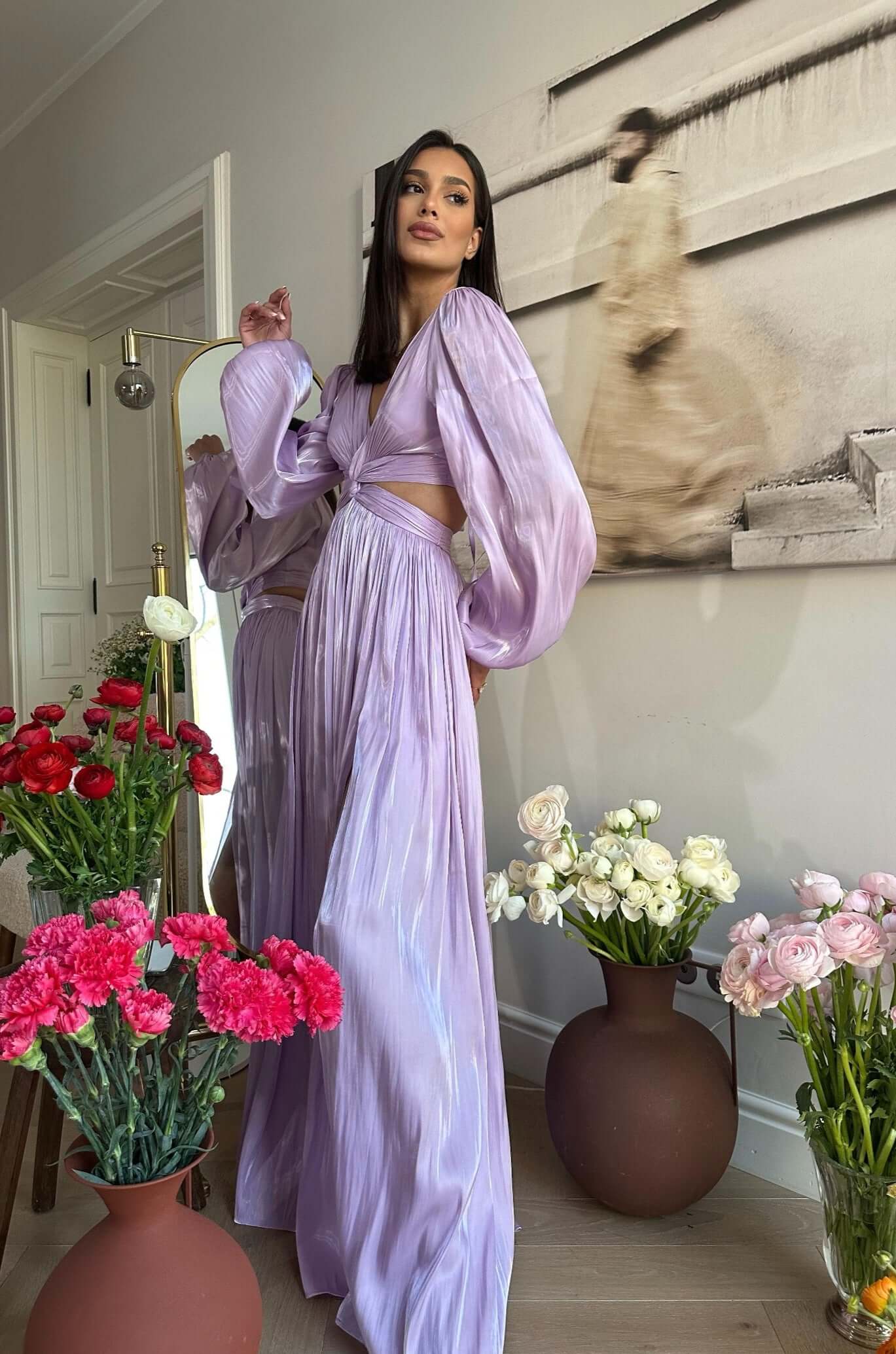 Rochie Maxi cu Decupaj, Mov, Asmee