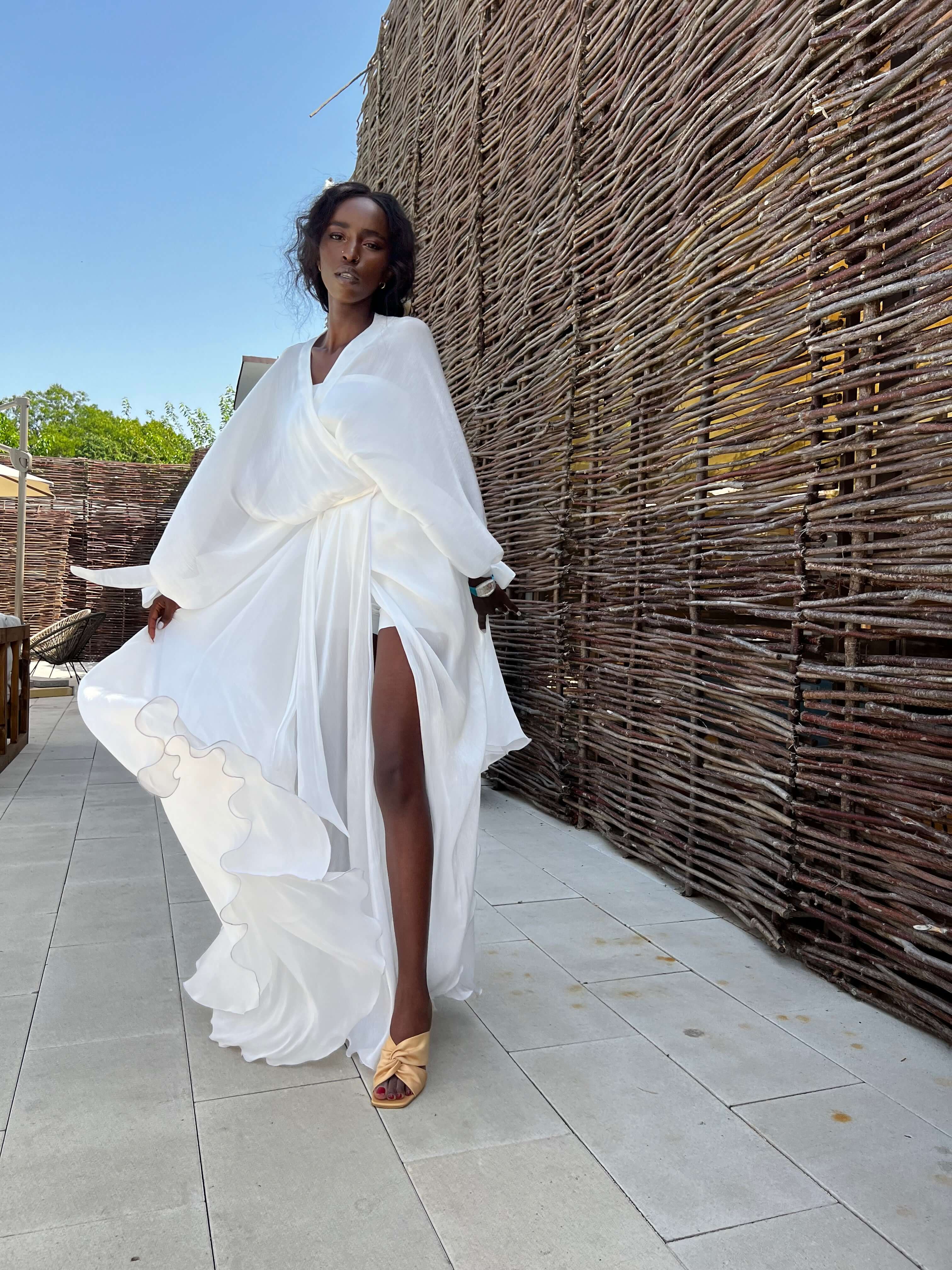 Kimono and Skirt Set, Pina Colada, White