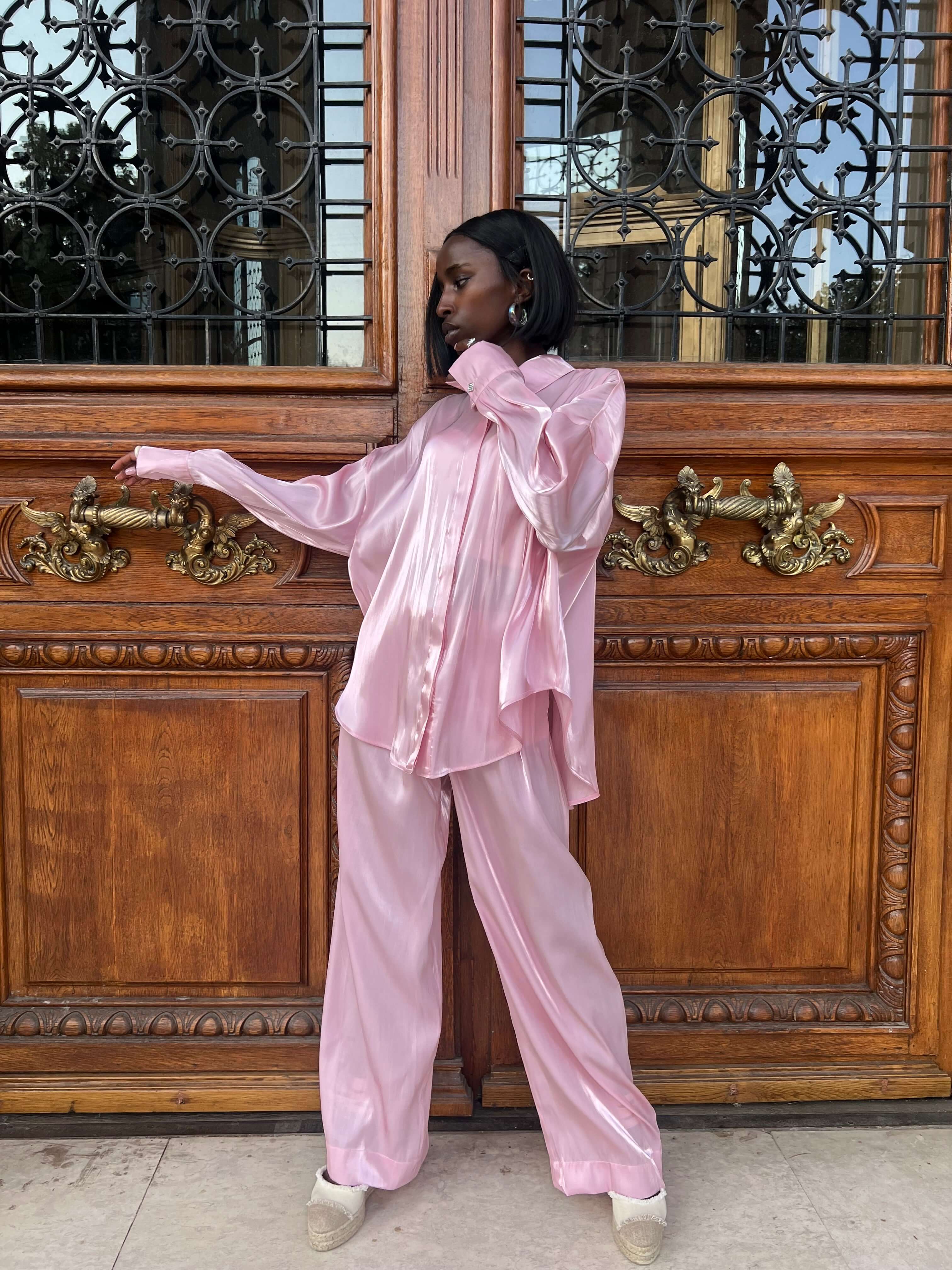 Compleu Elegant din Organza Roz, Cotton Candy