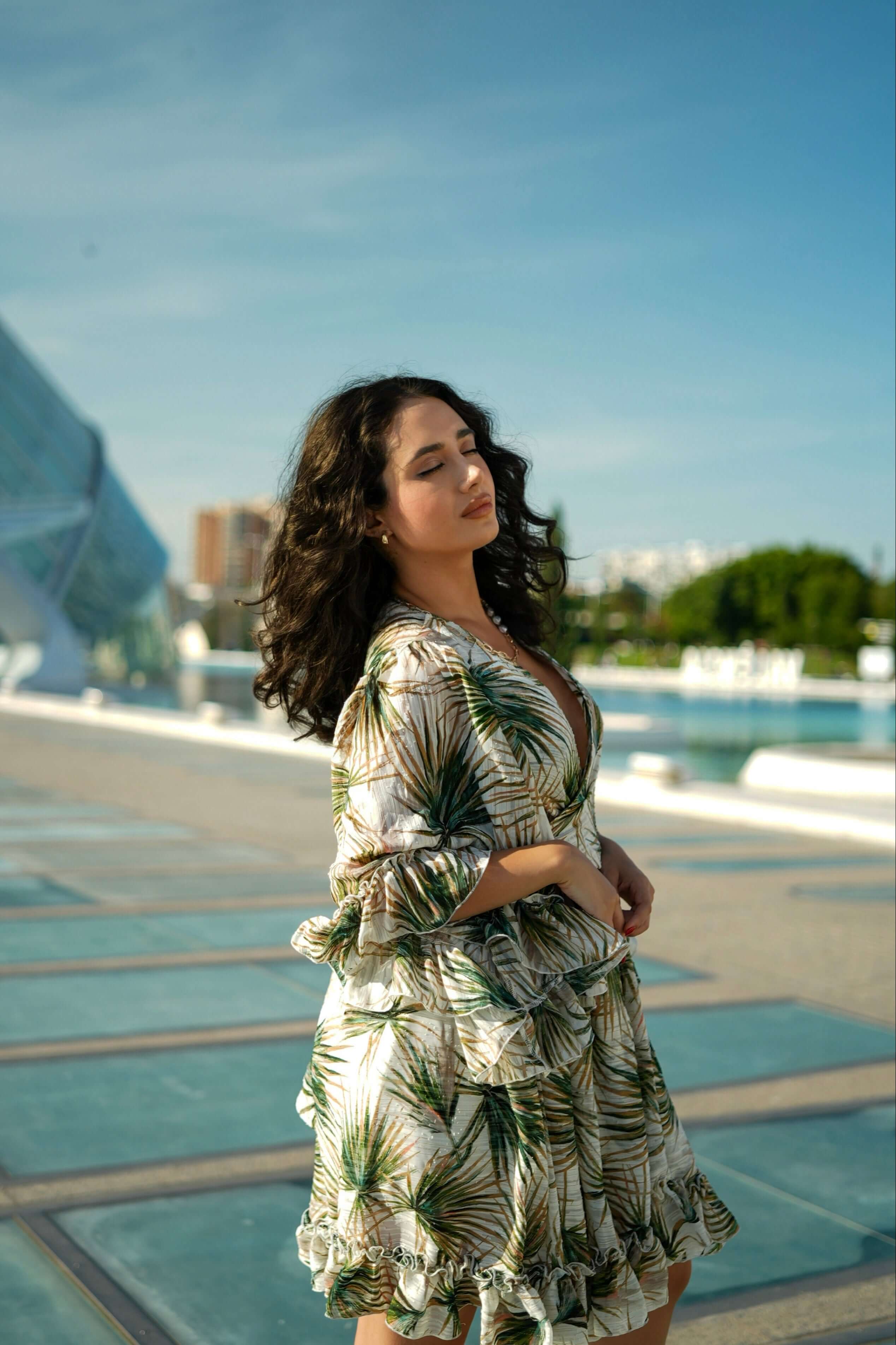 Rochie Midi cu Imprimeu si Detalii Aurii, Paradiso