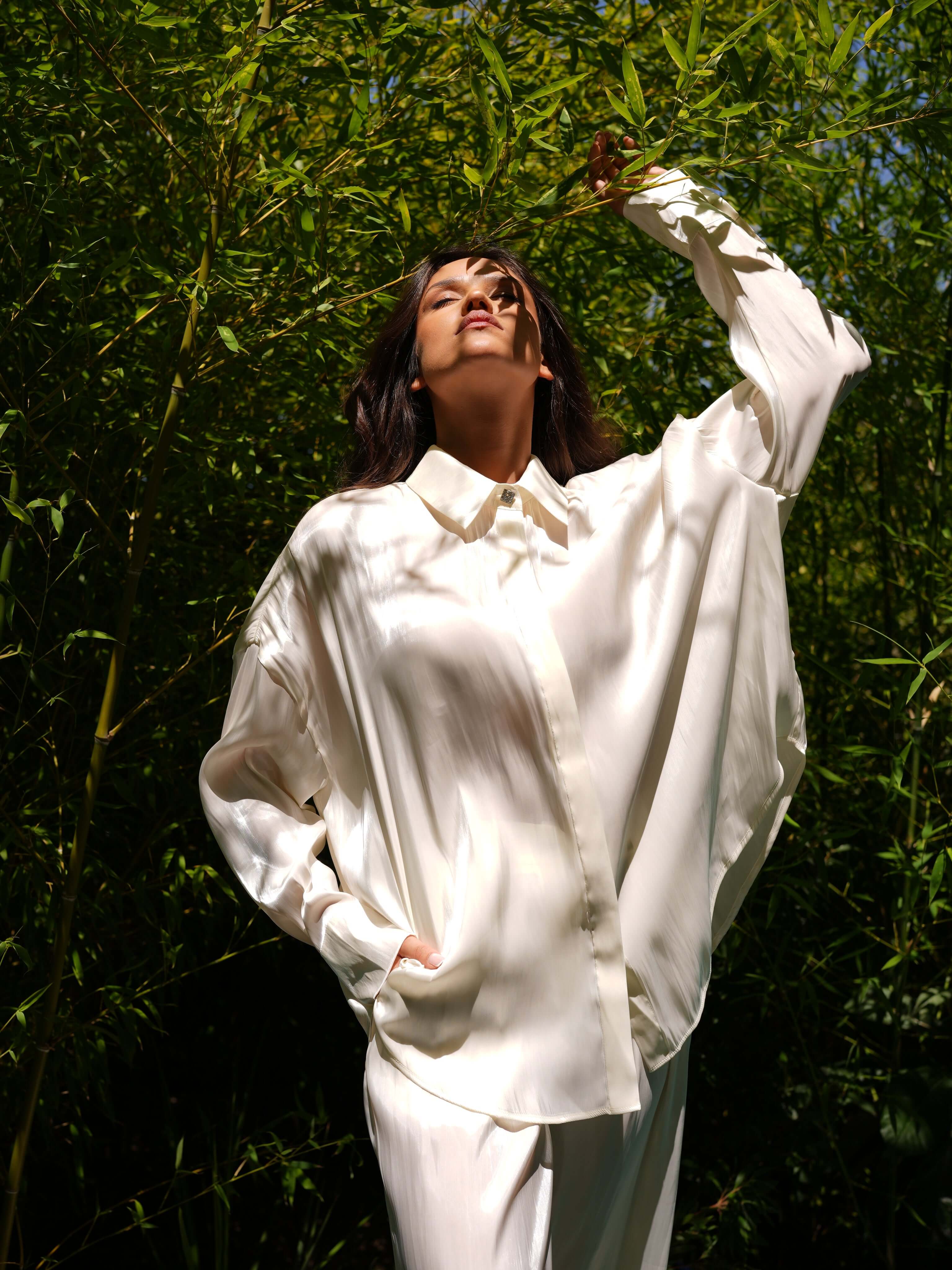 Compleu Elegant din Organza, Alb, White Martini