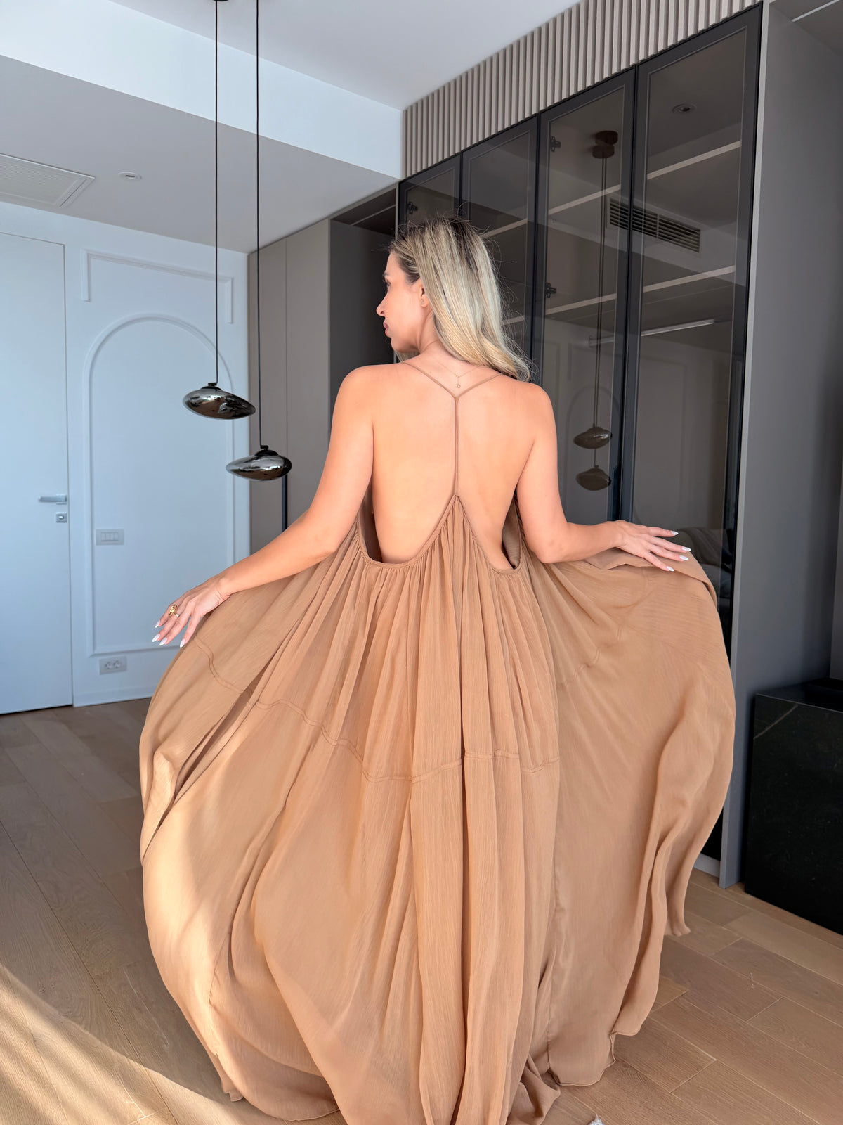 Rochie Maxi, Vaporoasa , Love Vision Caramel