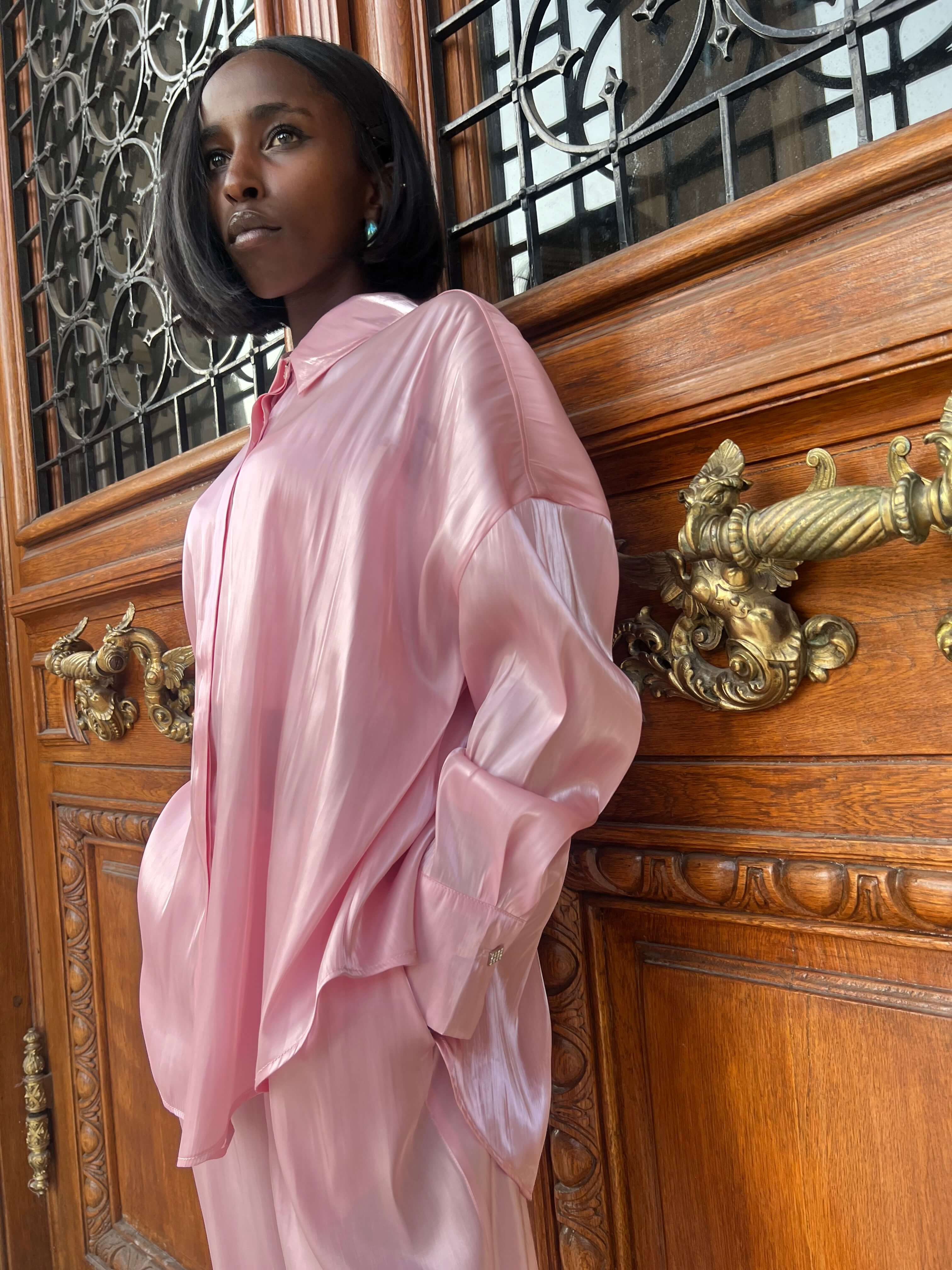 Compleu Elegant din Organza Roz, Cotton Candy