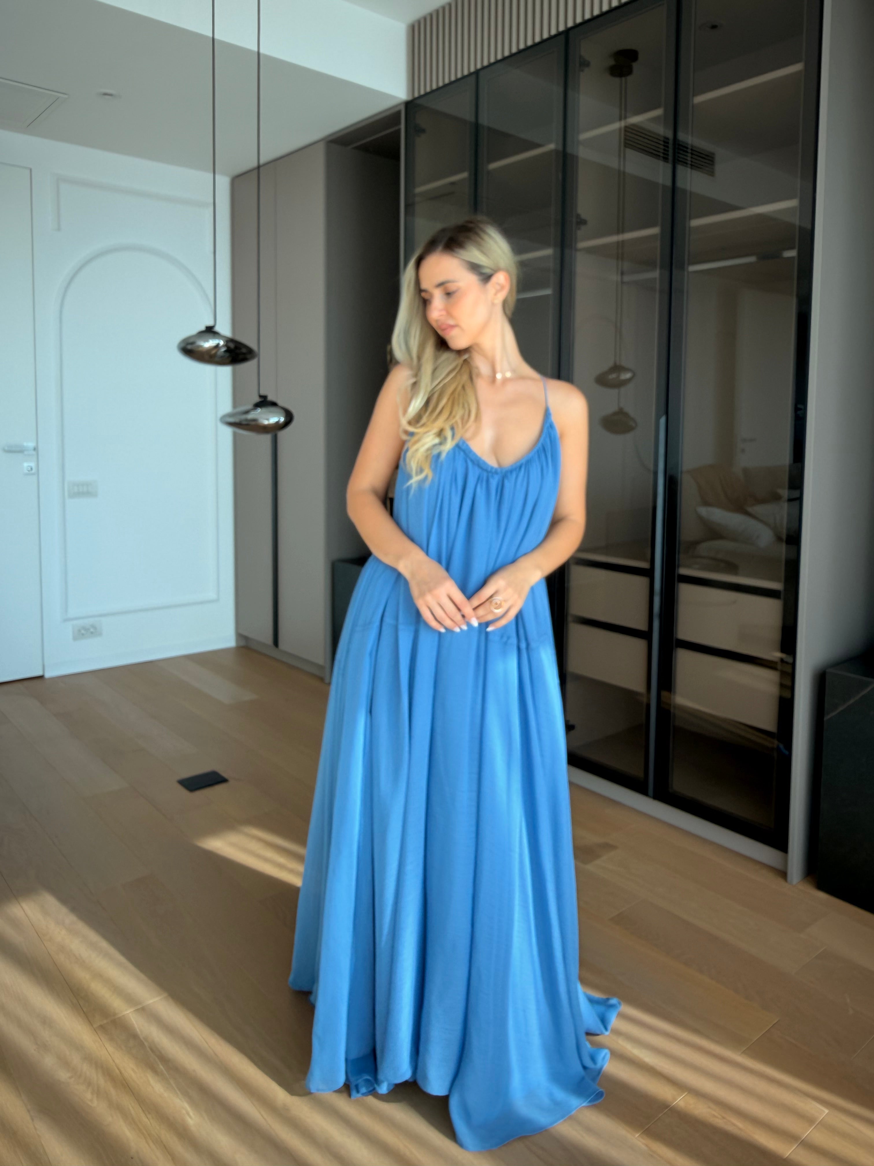 Rochie Maxi, Vaporoasa , Love Vision indigo