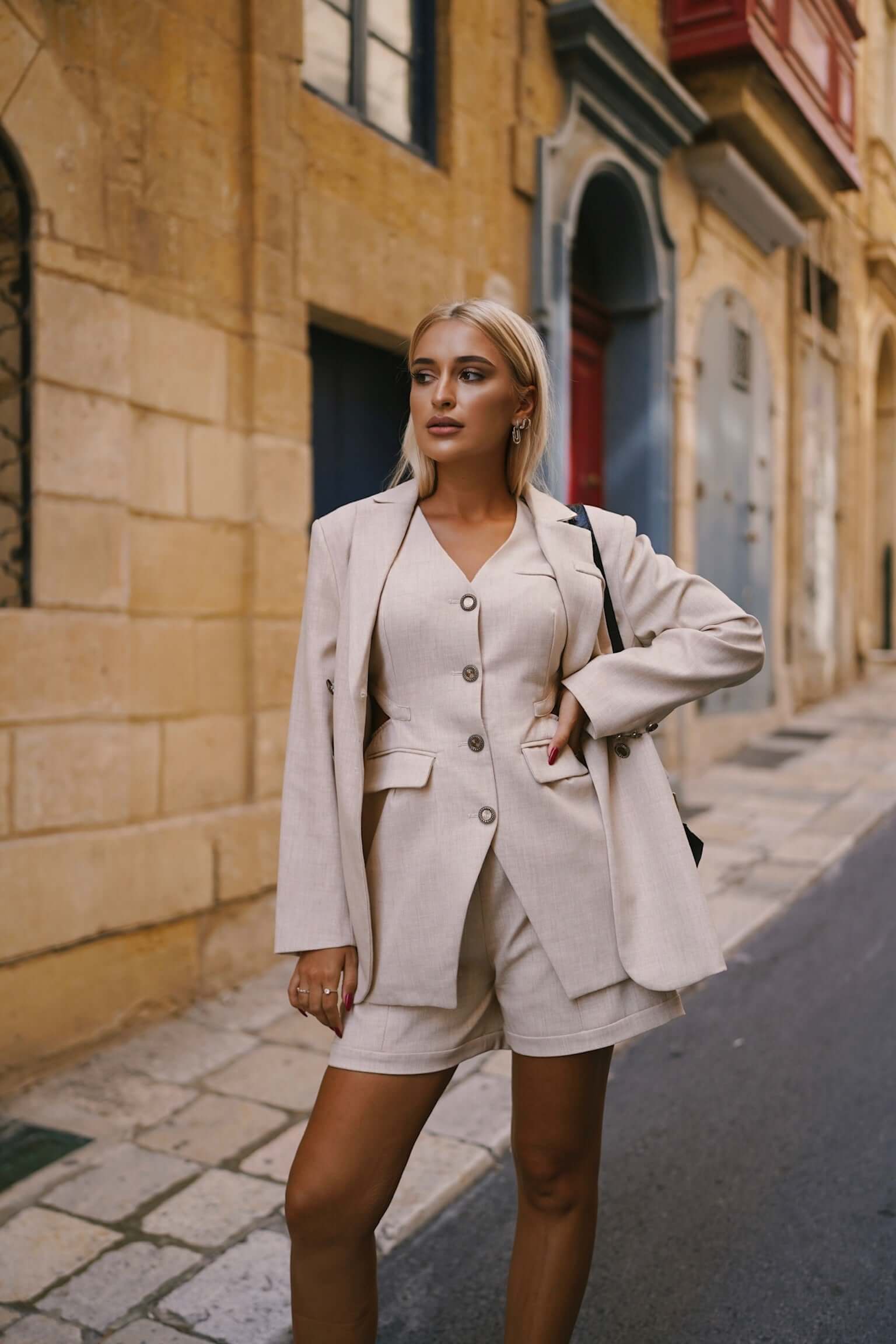 Costum Dama din Trei Piese, Bej, Gemini