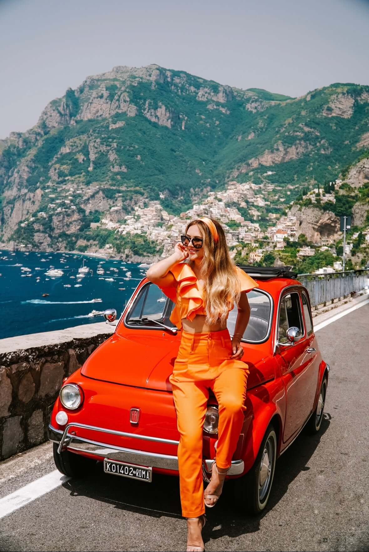 pantaloni portocalii top portocaliu