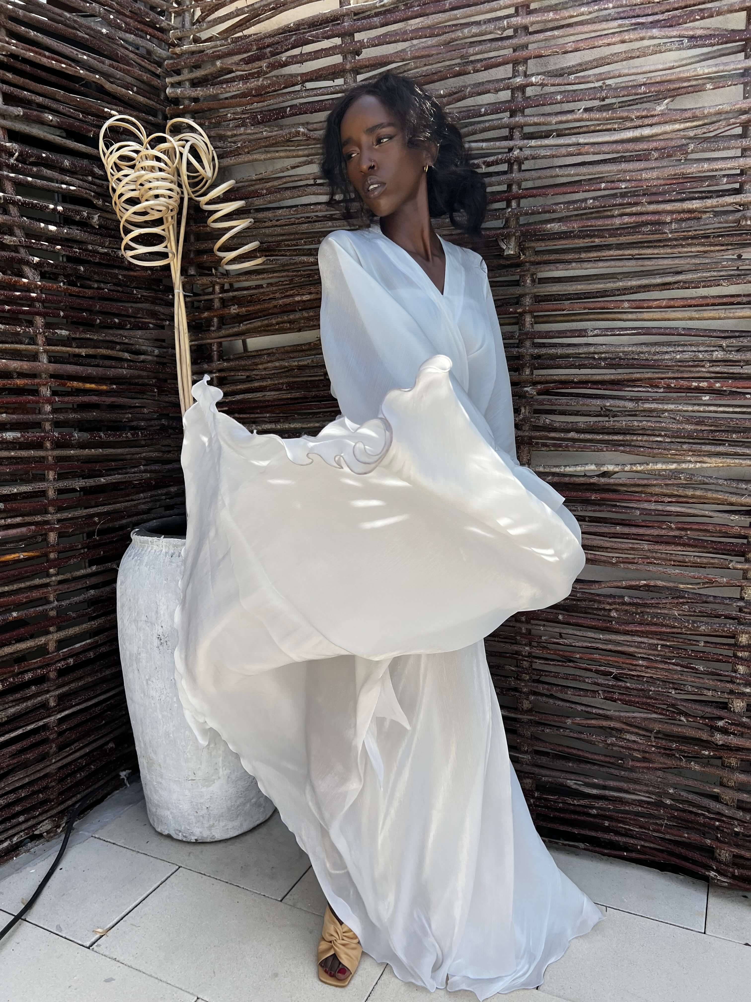 Kimono and Skirt Set, Pina Colada, White