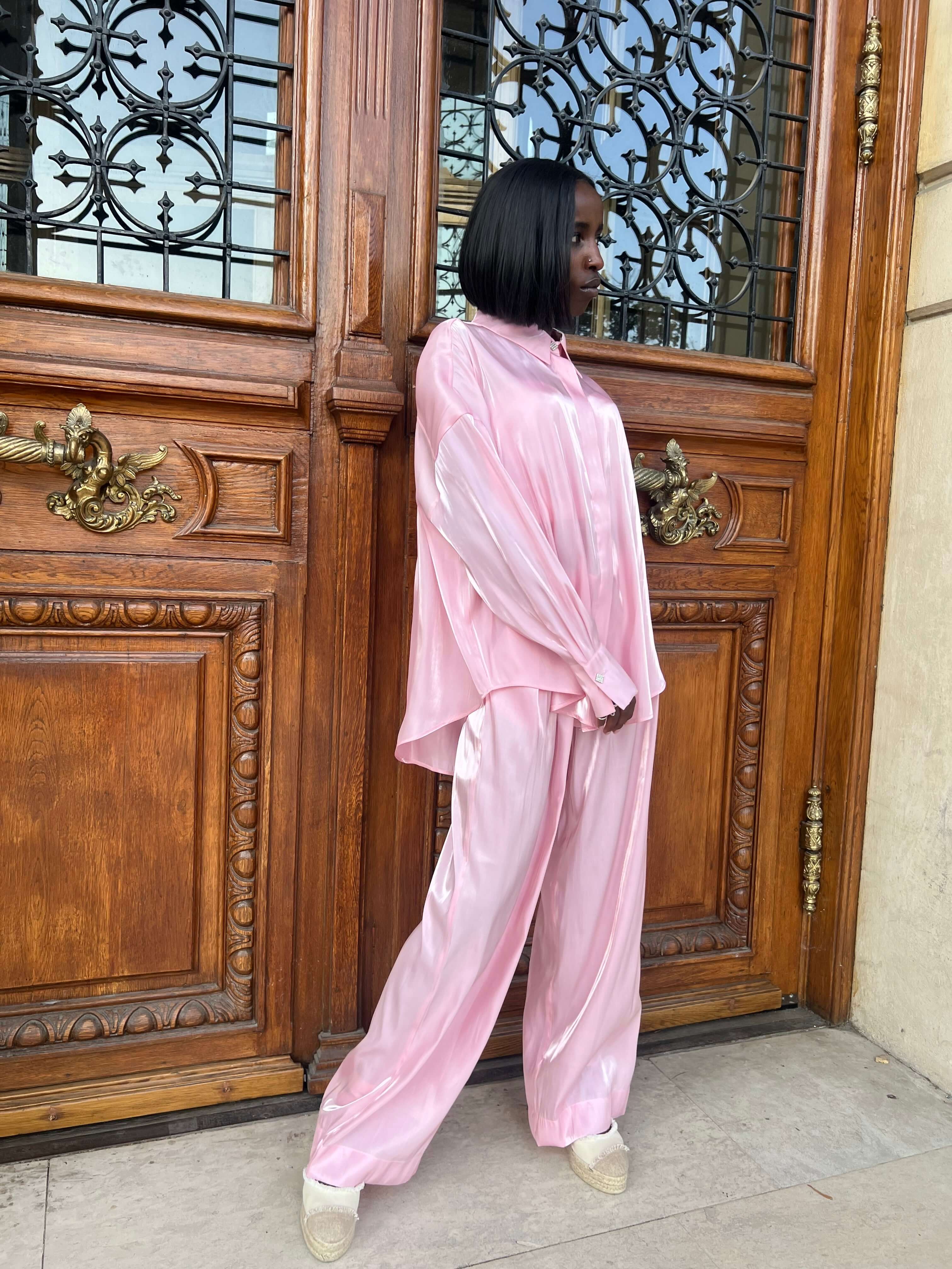 Compleu Elegant din Organza Roz, Cotton Candy