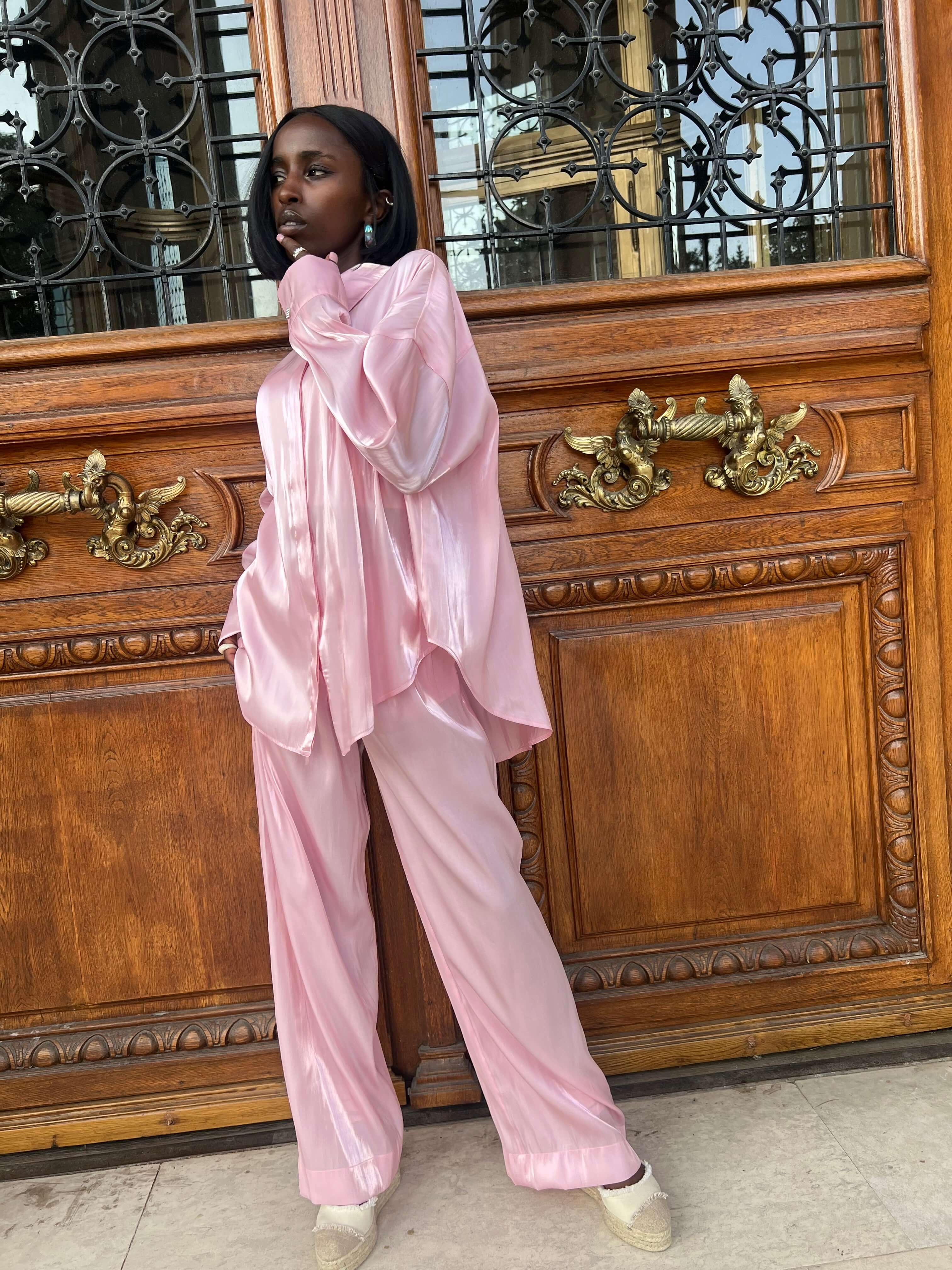 Compleu Elegant din Organza Roz, Cotton Candy