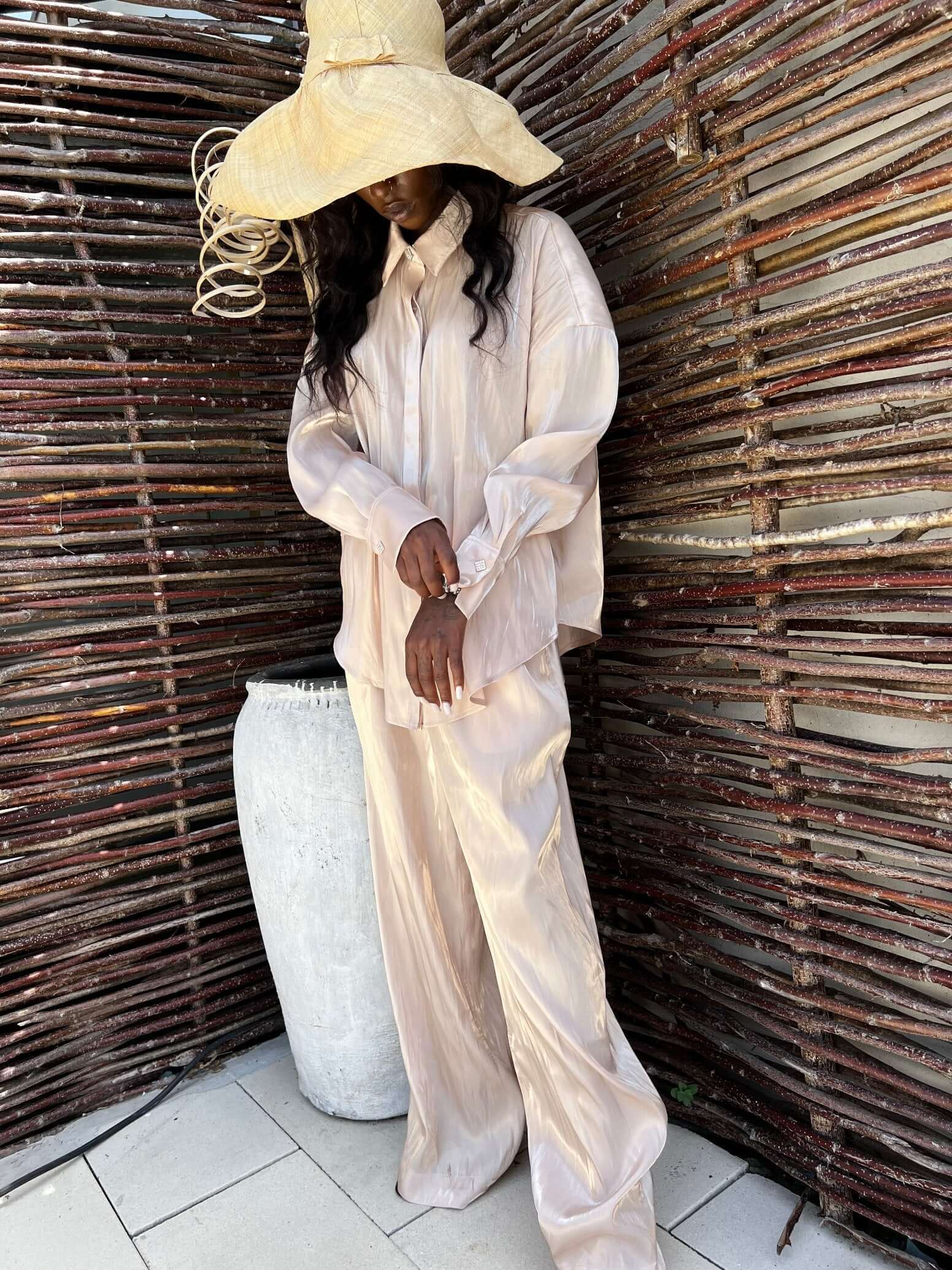 Compleu Elegant din Organza, Sampanie/Bej, Vanilla Mimosa