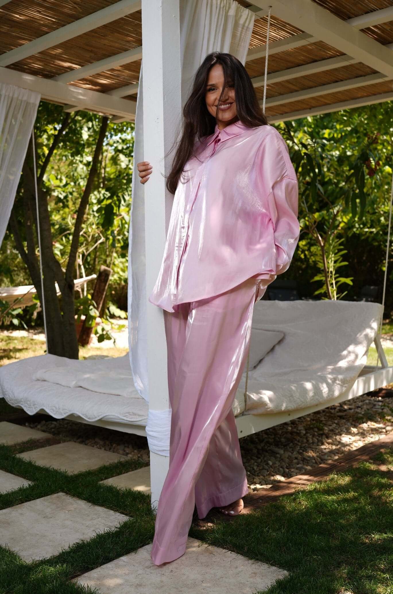 Compleu Elegant din Organza Roz, Cotton Candy