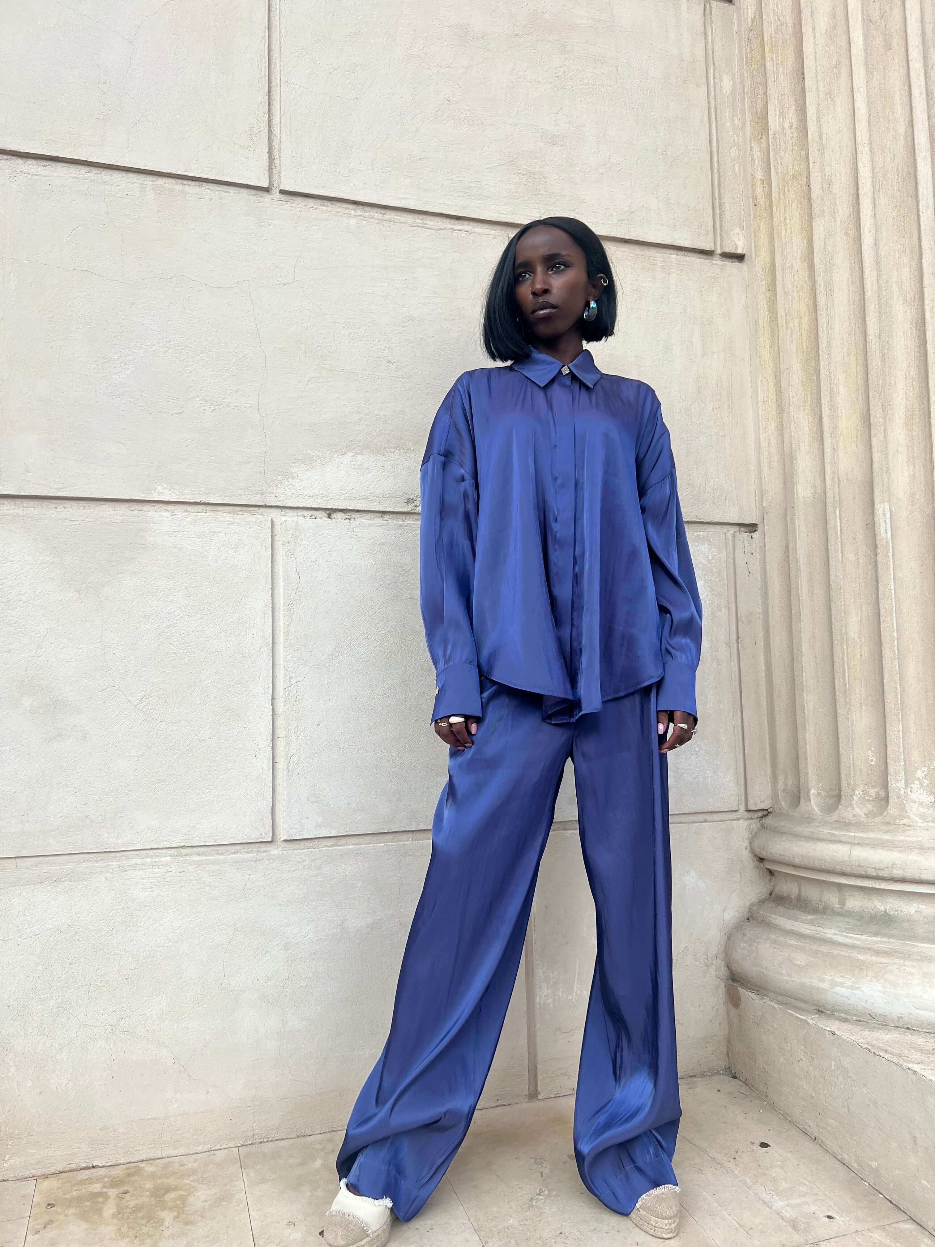 Compleu Elegant din Organza Indigo, Midnight