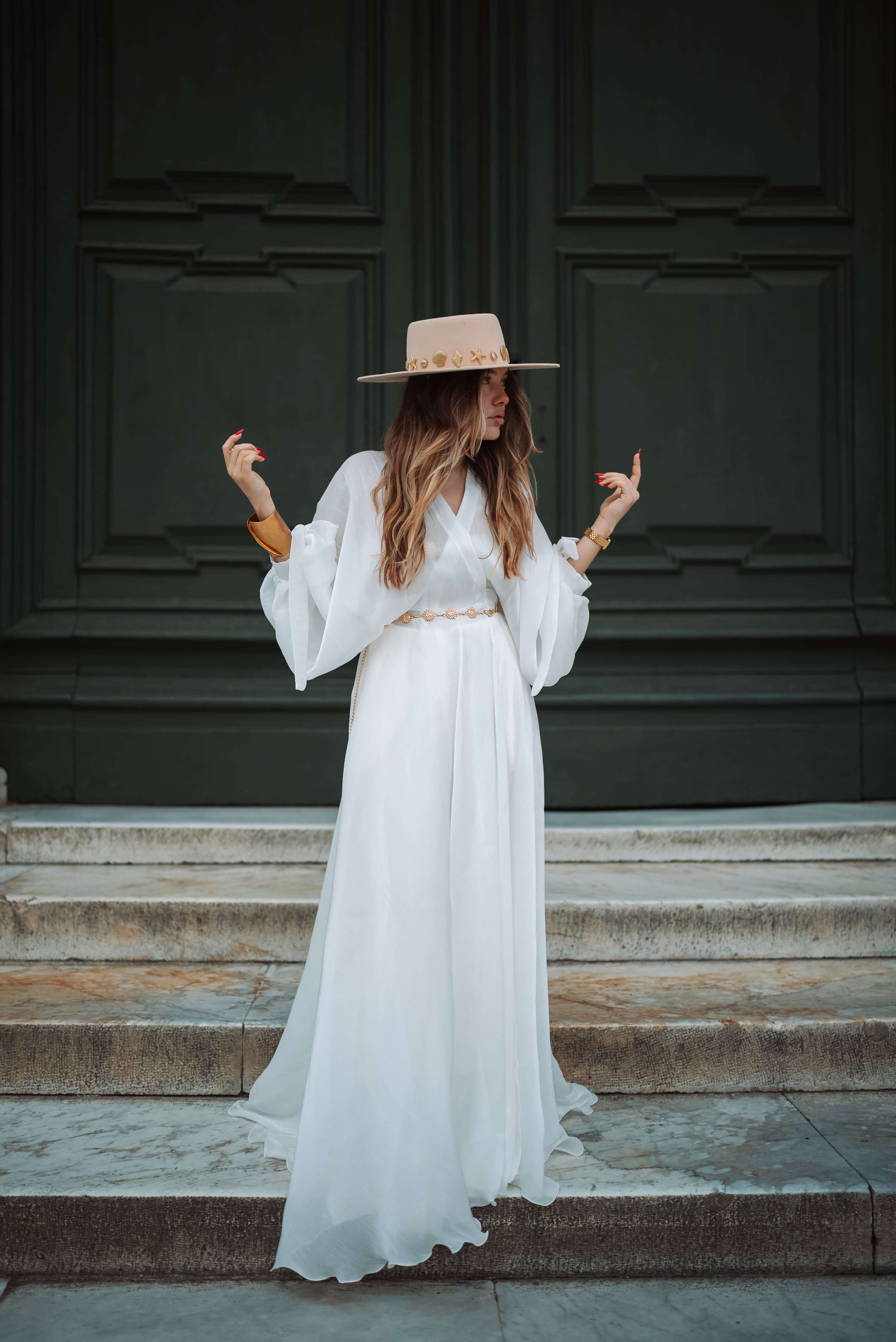 Kimono and Skirt Set, Pina Colada, White