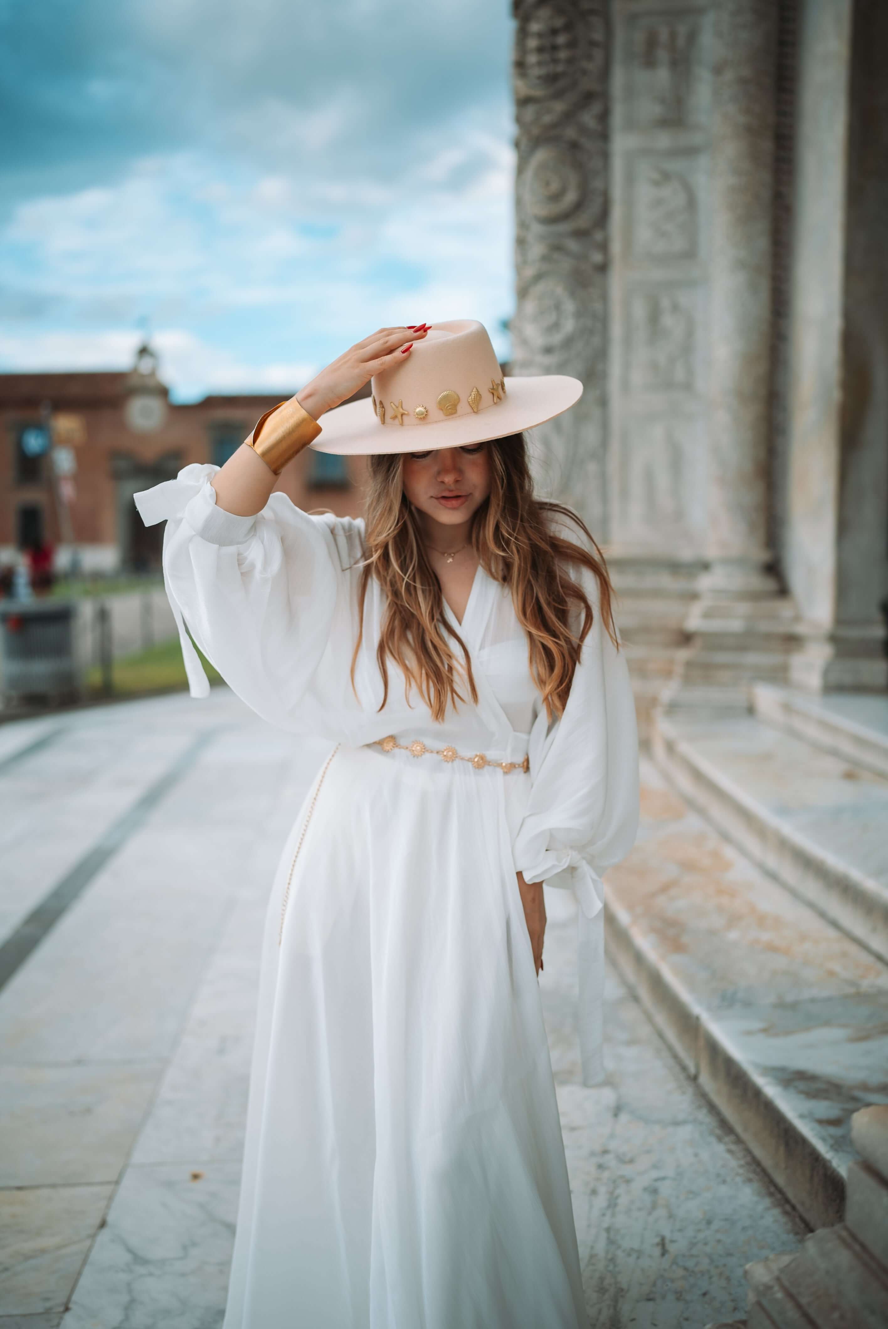 Kimono and Skirt Set, Pina Colada, White