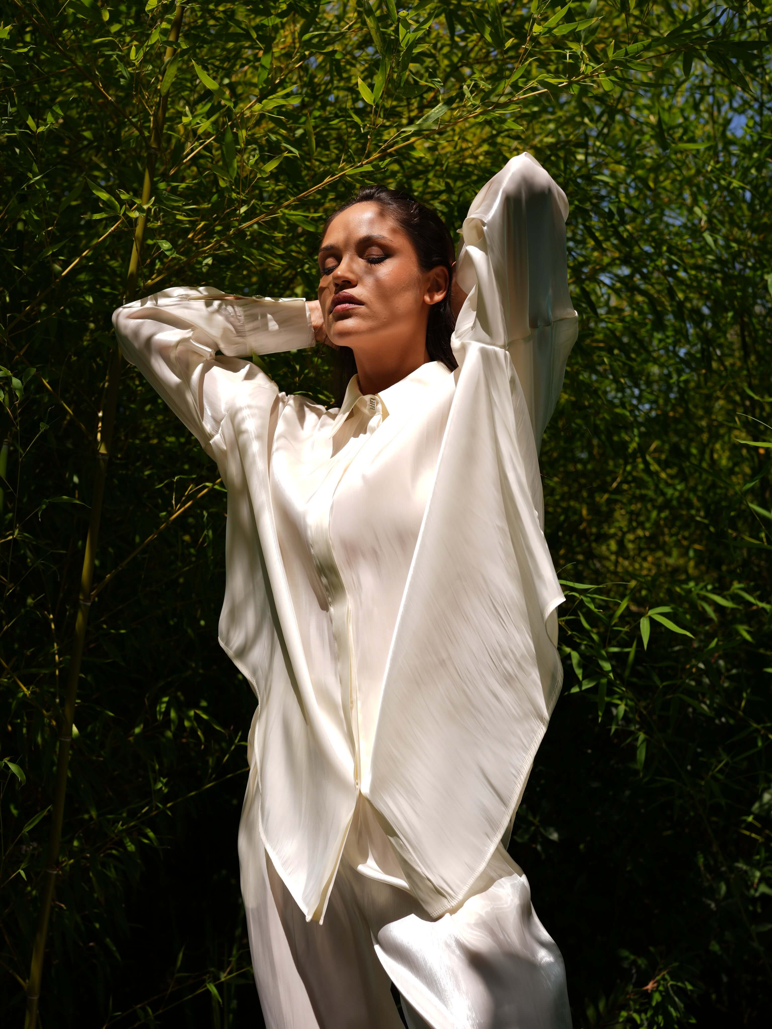 Compleu Elegant din Organza, Alb, White Martini