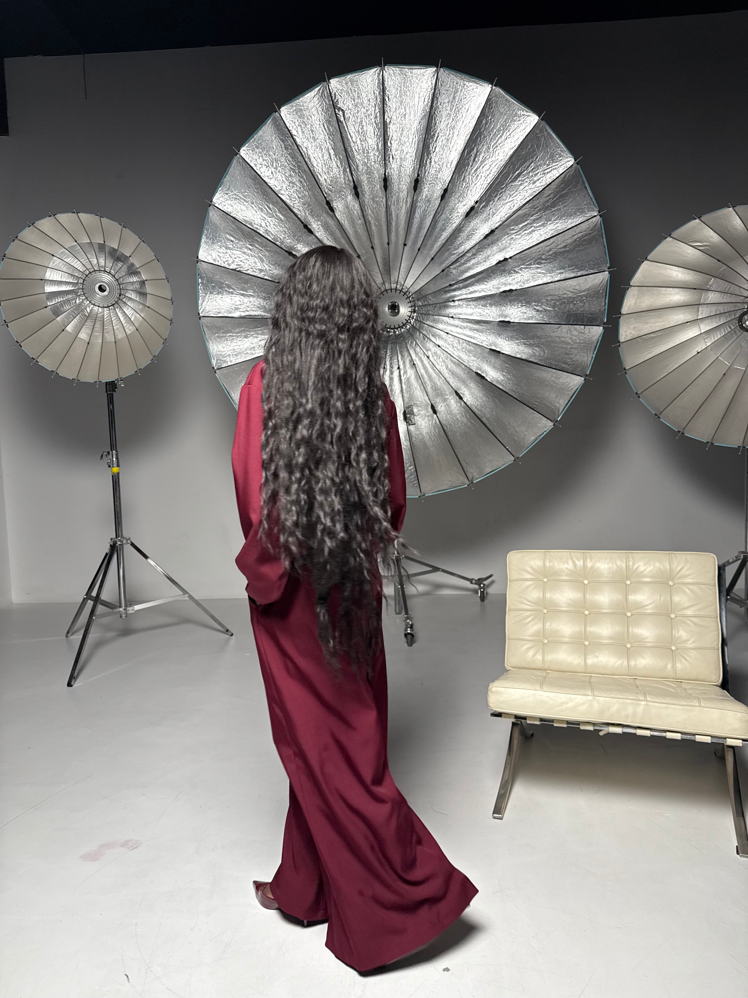 Elegant Women’s Set with Bomber Jacket and Palazzo Pants, Brown Chocolate