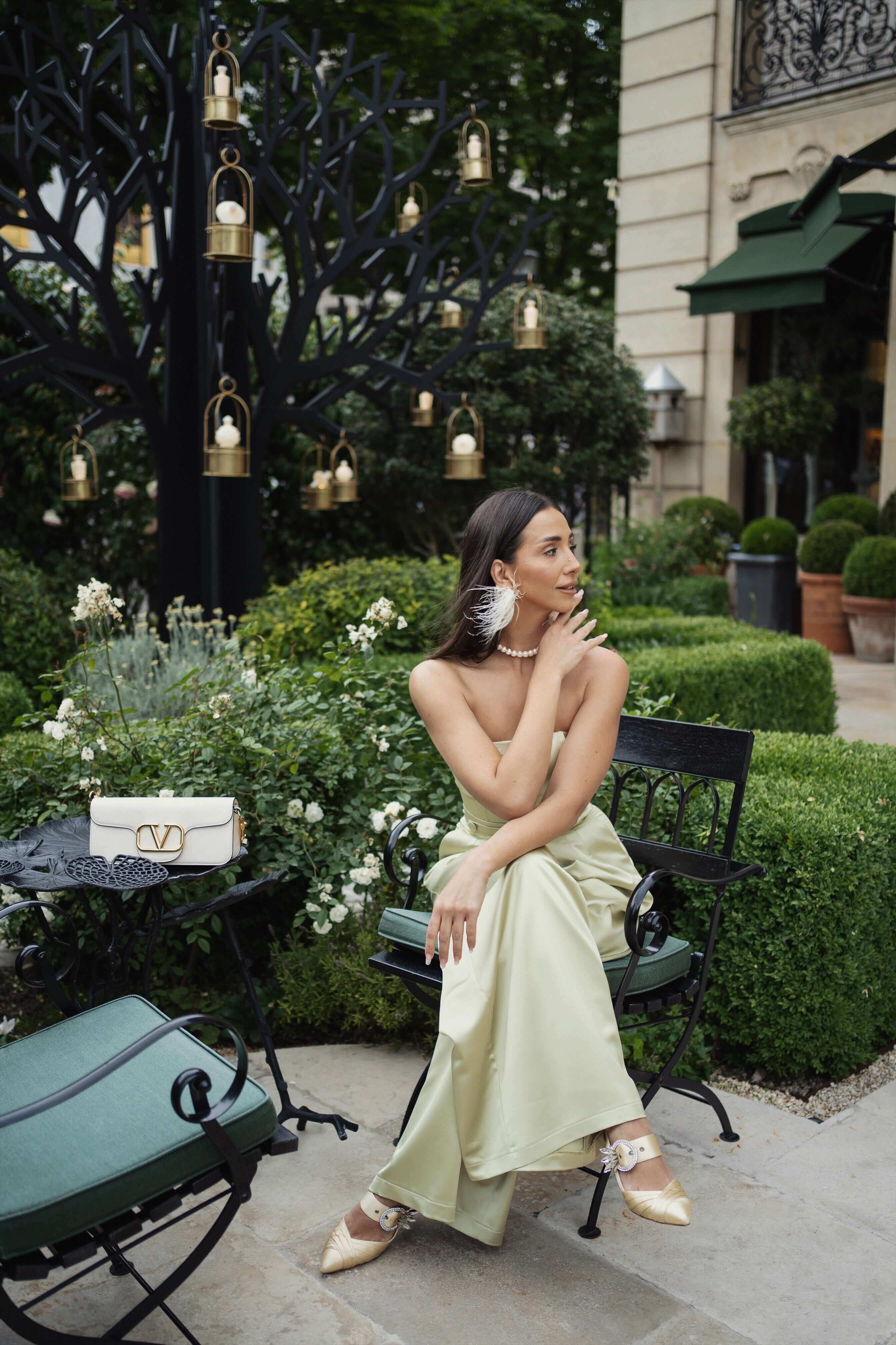 Satin Pants, Paloma, Lime Green