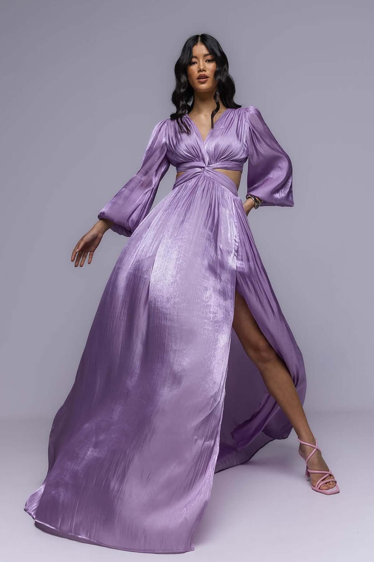 Rochie Maxi cu Decupaj, Mov, Asmee