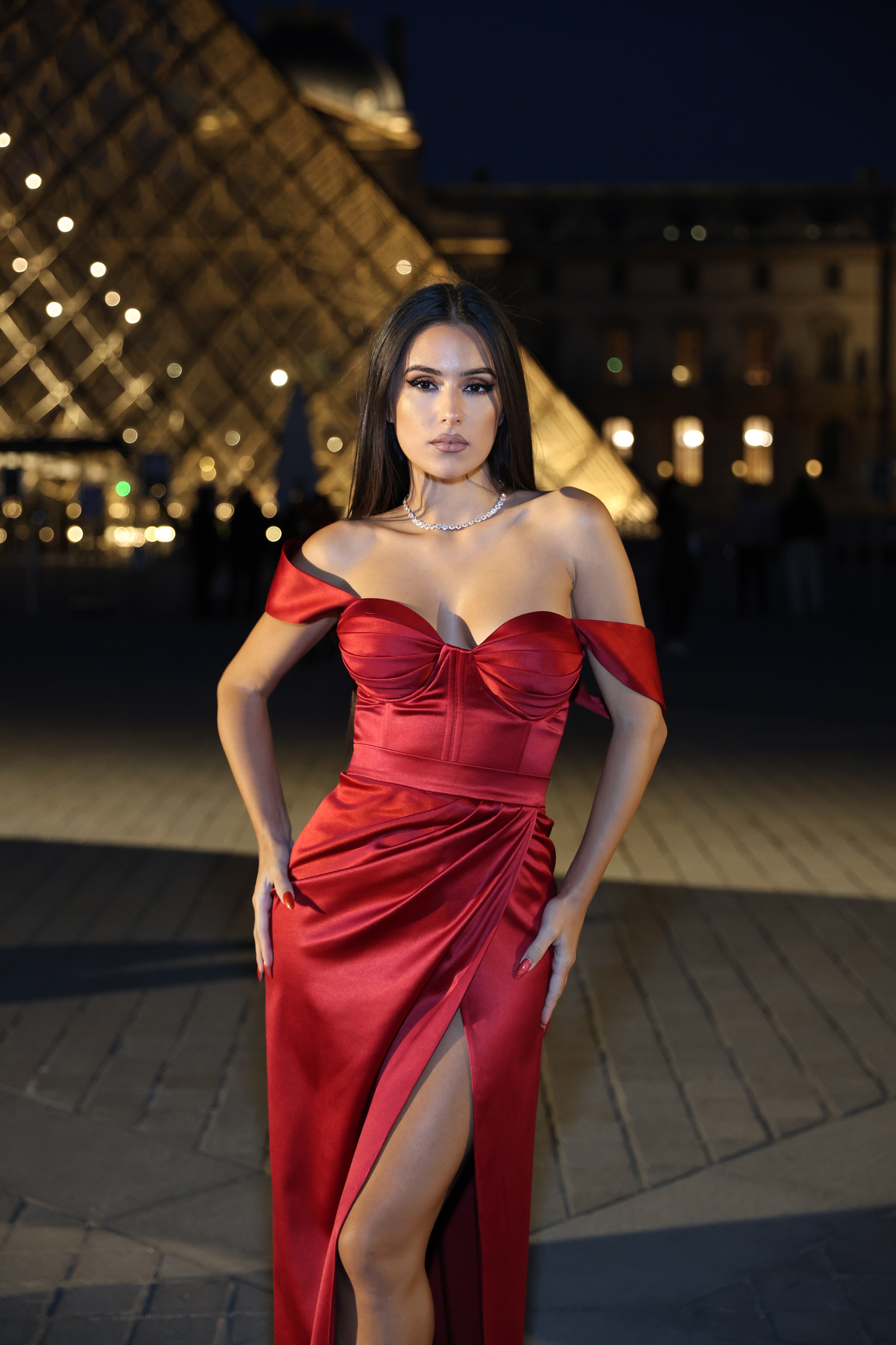 Satin Corset, Vesper, Burgundy