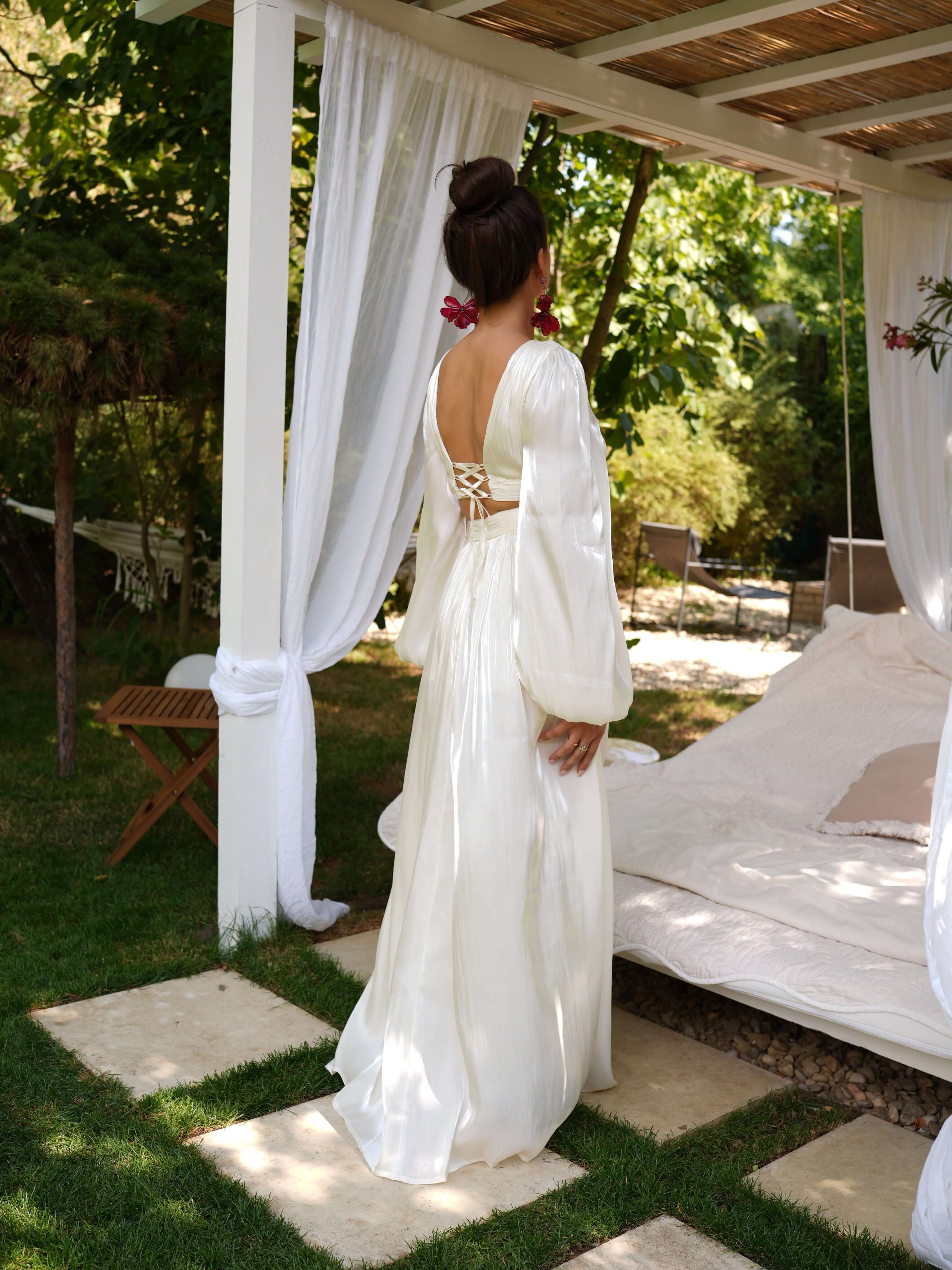 Rochie Maxi Decupata, Ivory , Asmee