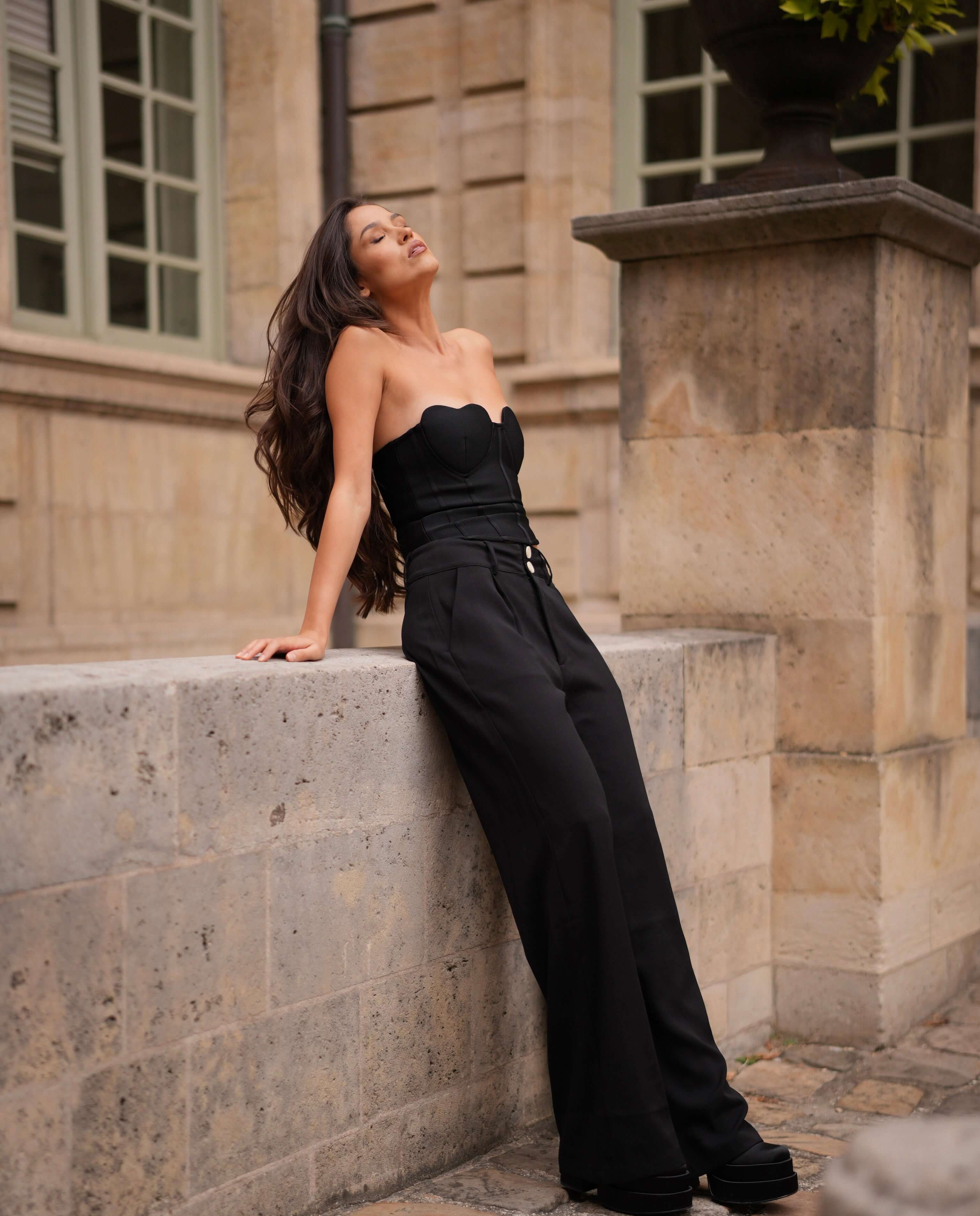 Corset Elegant in Forma de Inima, Negru, Celestial Heart