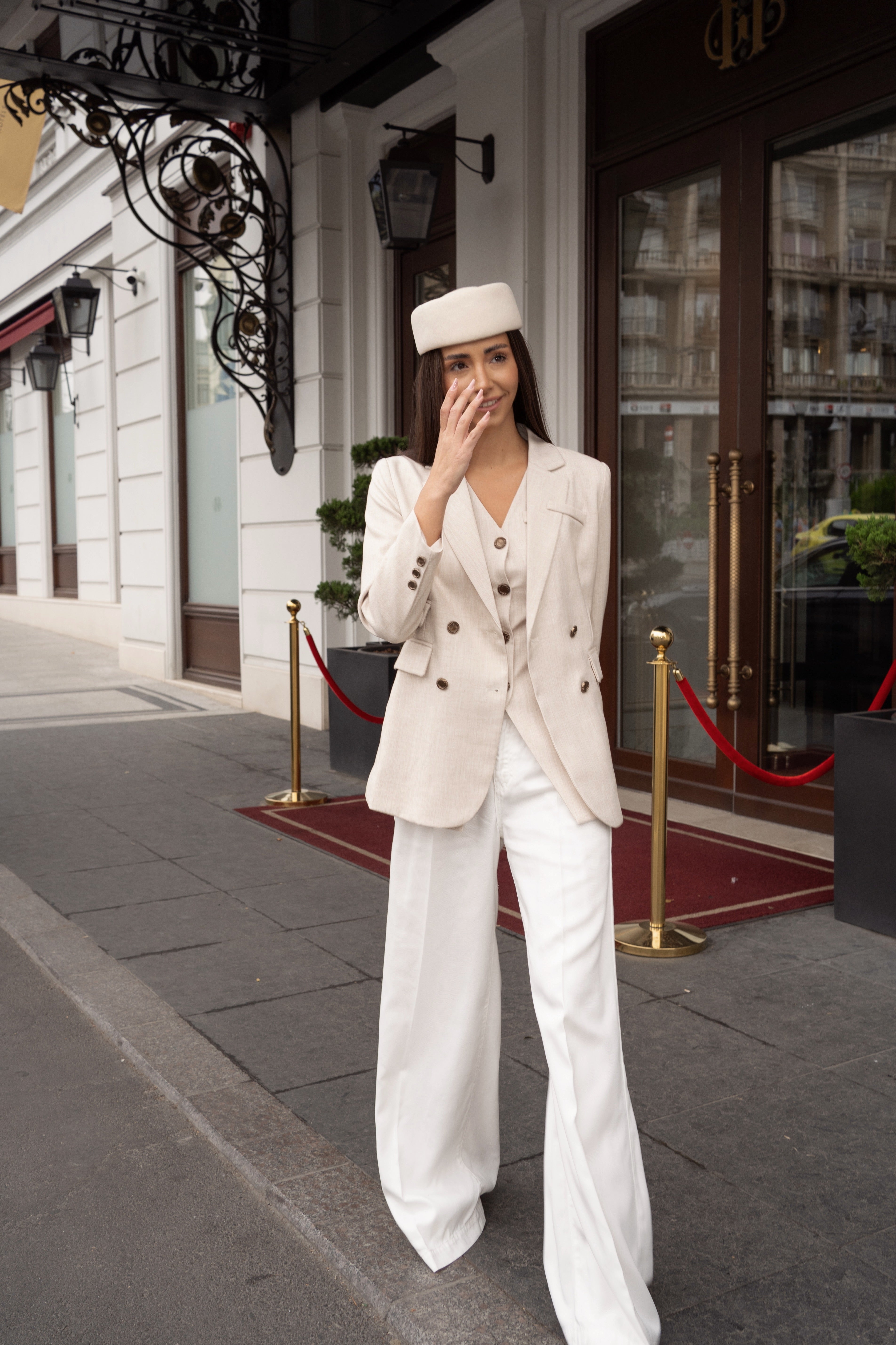 Costum Dama din Trei Piese, Bej, Gemini