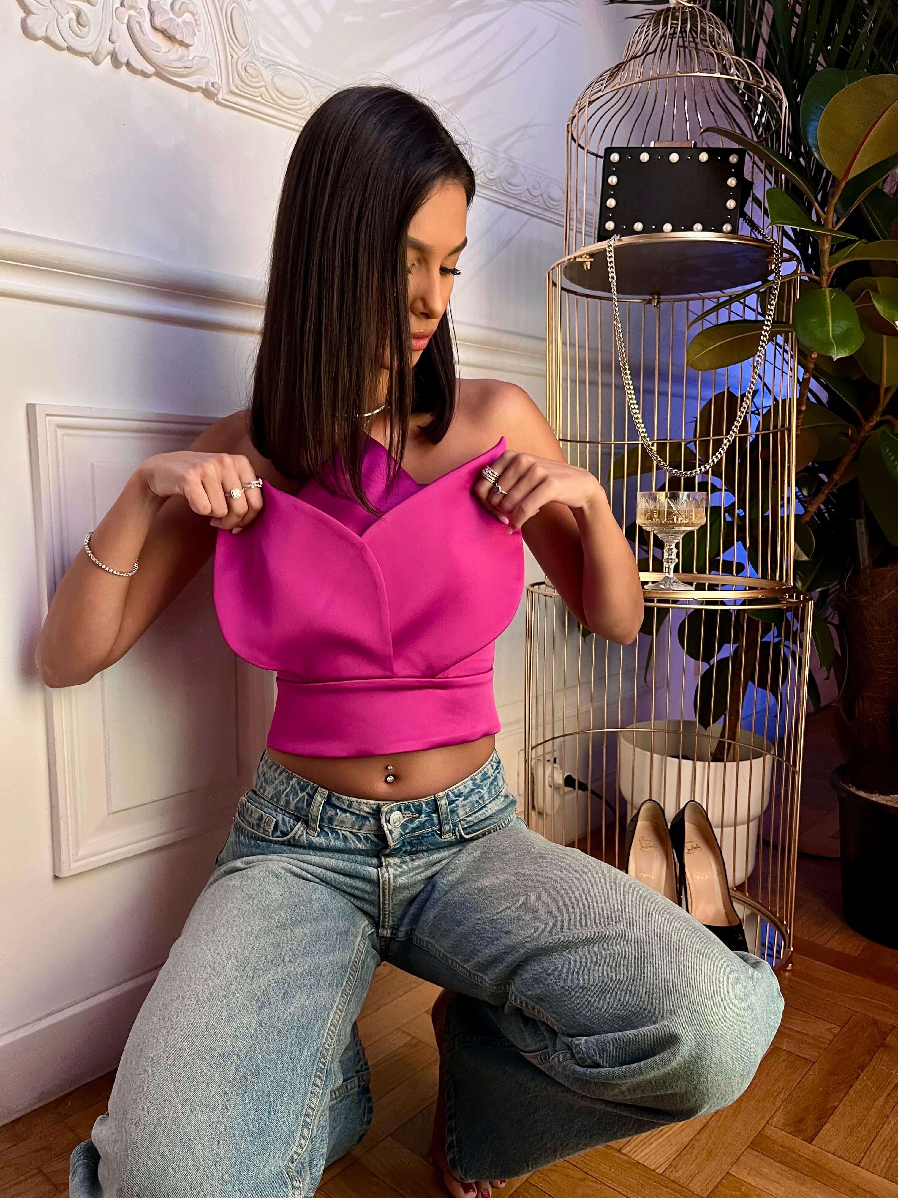 Corset, Lotus, Fuchsia