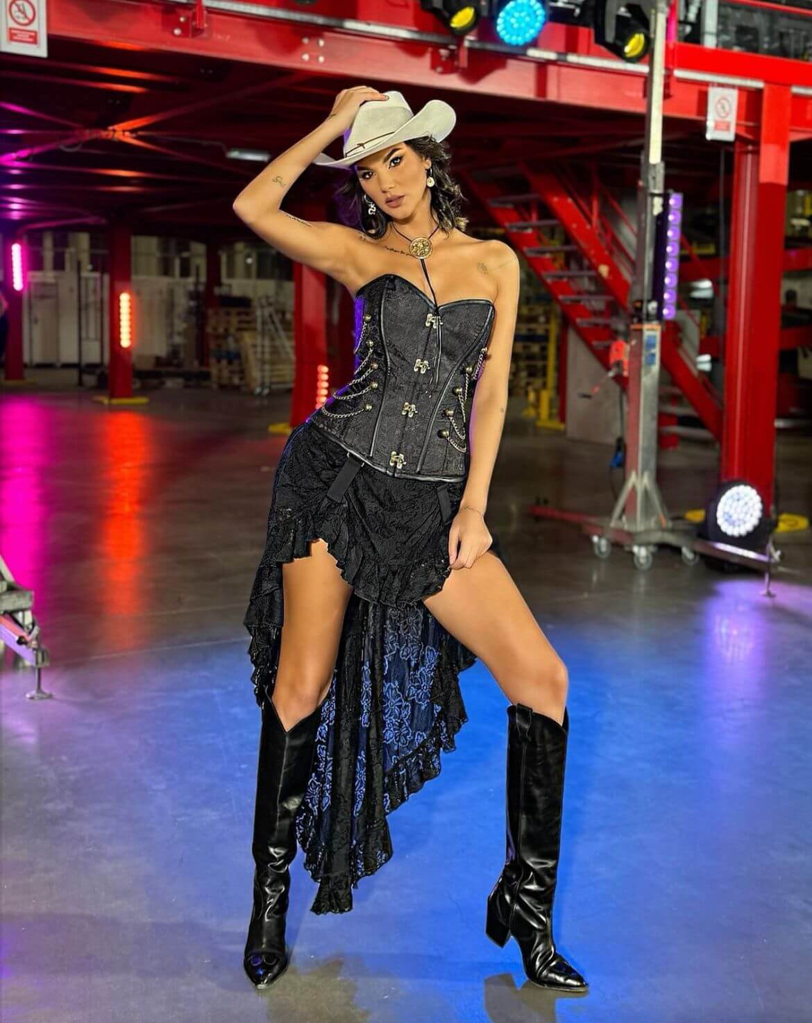 Corset cu Lanturi, Negru, Chain Queen