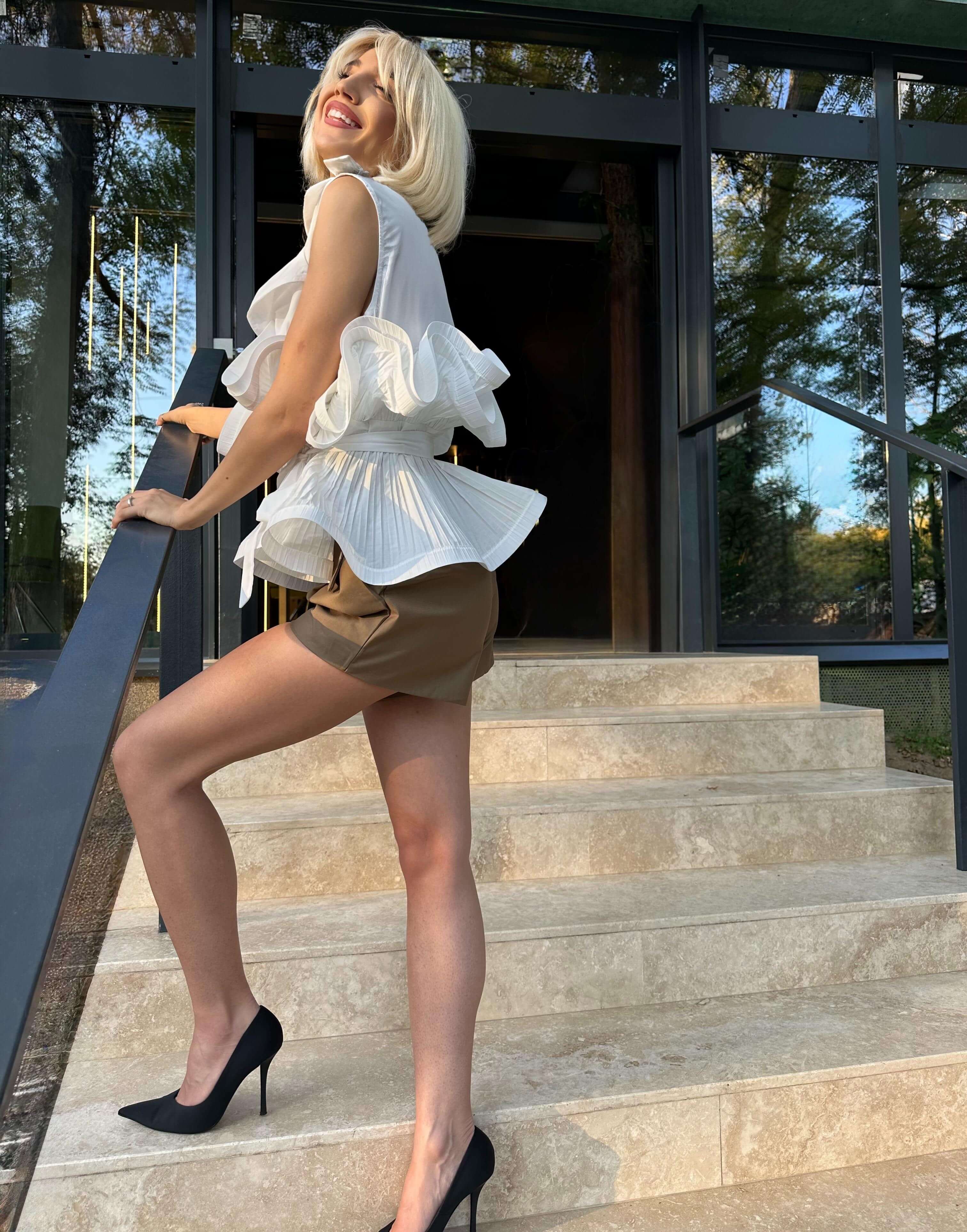 Ruffle Top, Rufflina, White