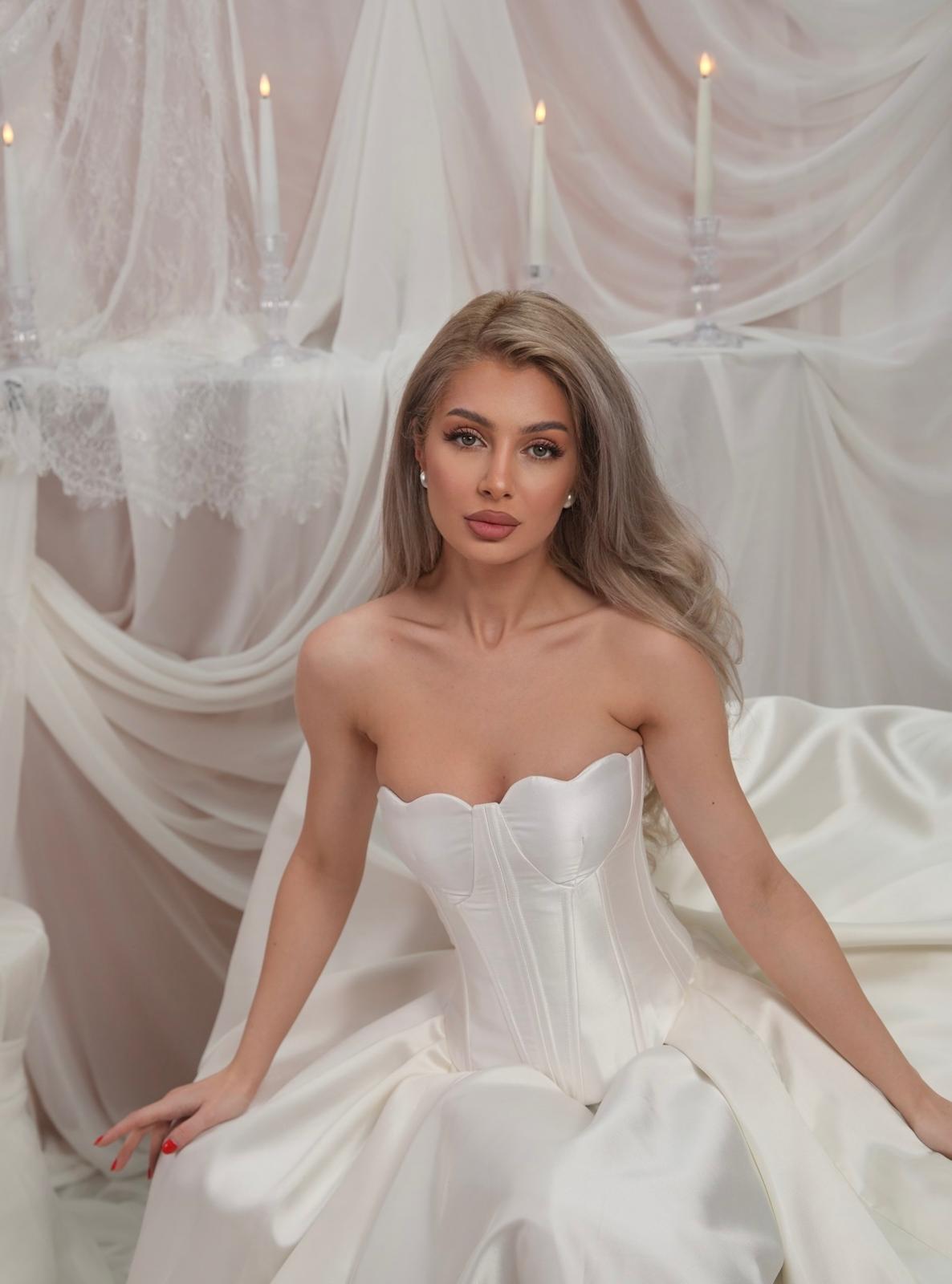 Corset cupe forma de inima, ivoire, Pure Heart Corset