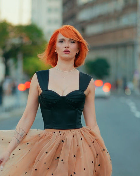 Satin Corset, Vesper, Burgundy