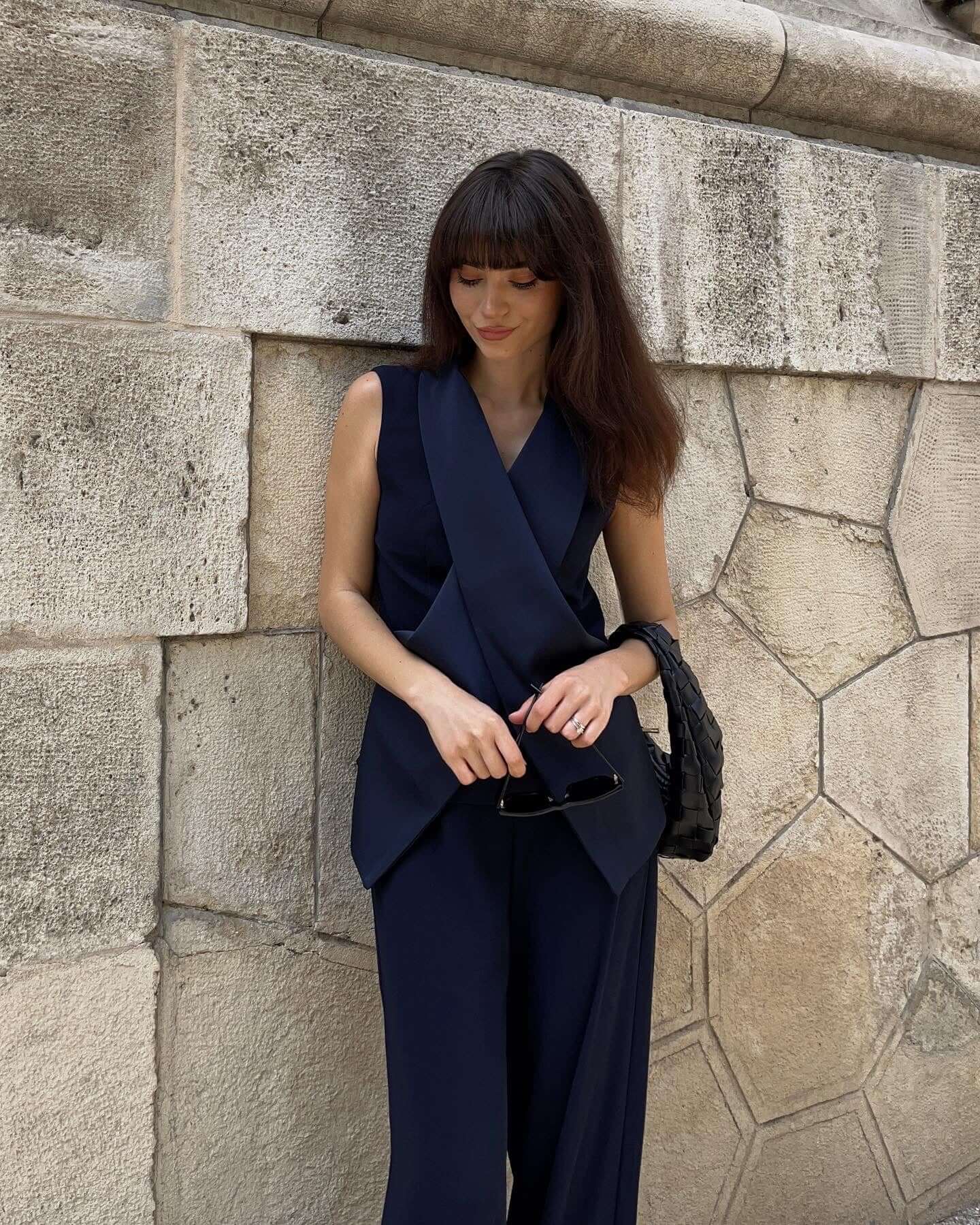 Set cu Top si Pantaloni, Bleumarin, Aries