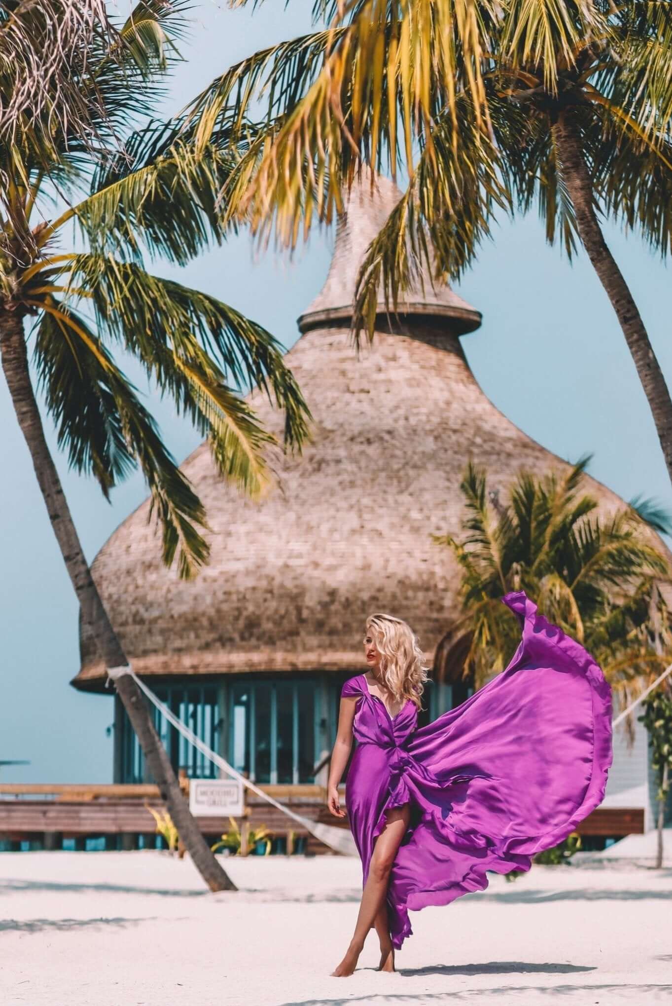 Rochie Maxi Eleganta cu Volane, Mov, Royal