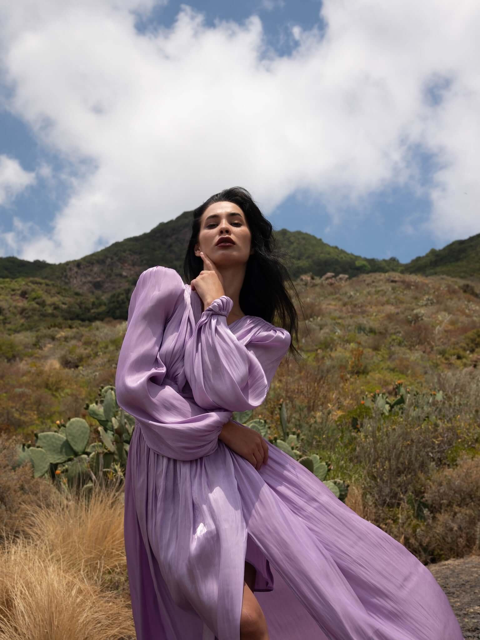 Rochie Maxi cu Decupaj, Mov, Asmee