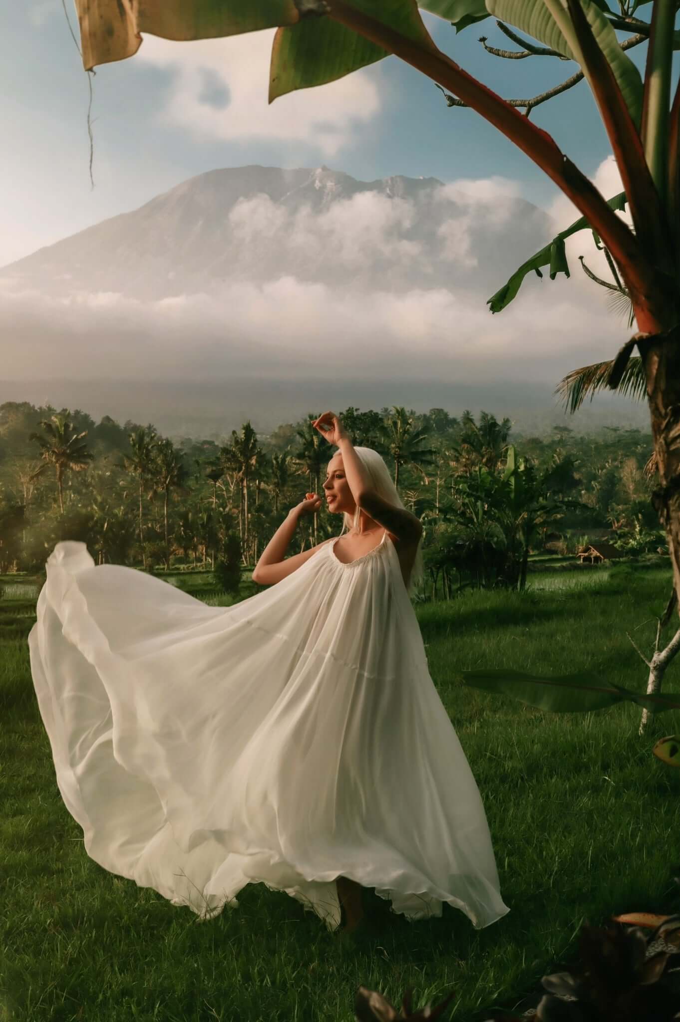 Flowy Maxi Dress with Lace, Love Vision, White