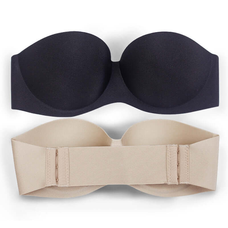 Strapless Bra with Extension and Clear Support