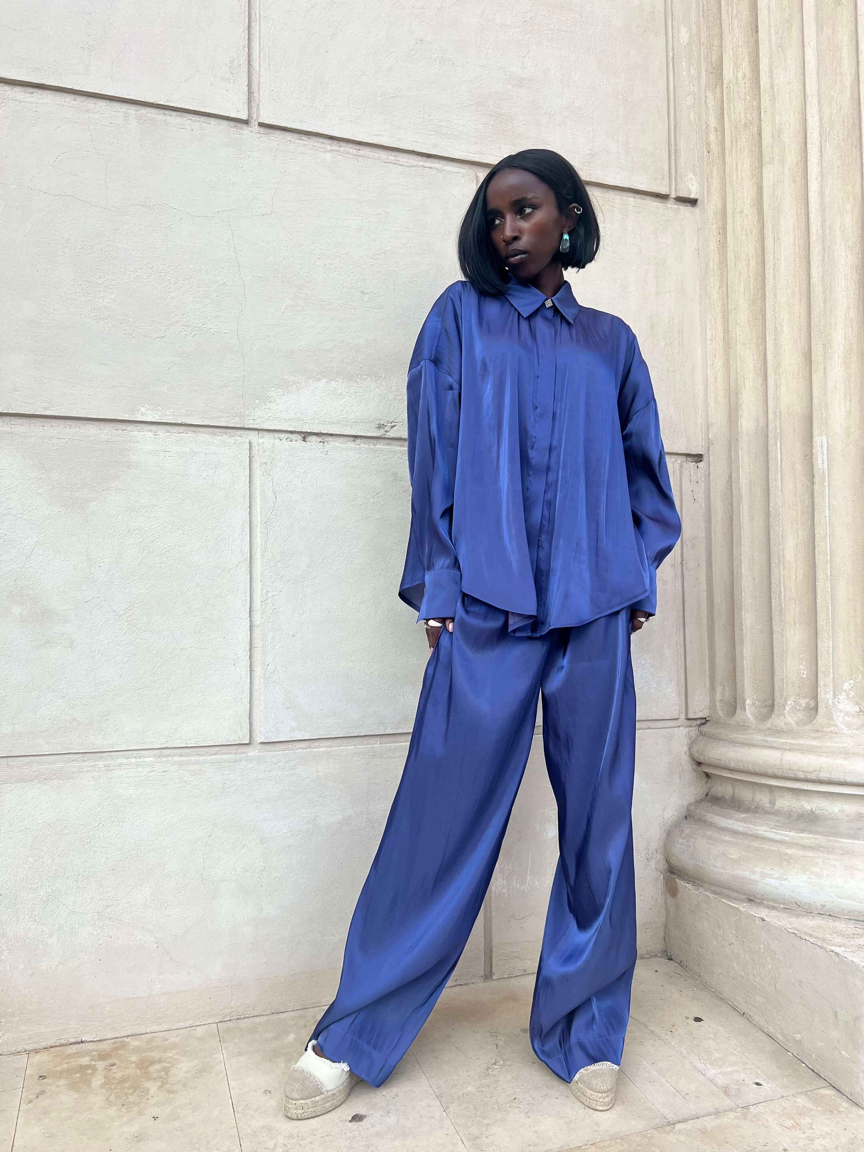 Compleu Elegant din Organza Indigo, Midnight