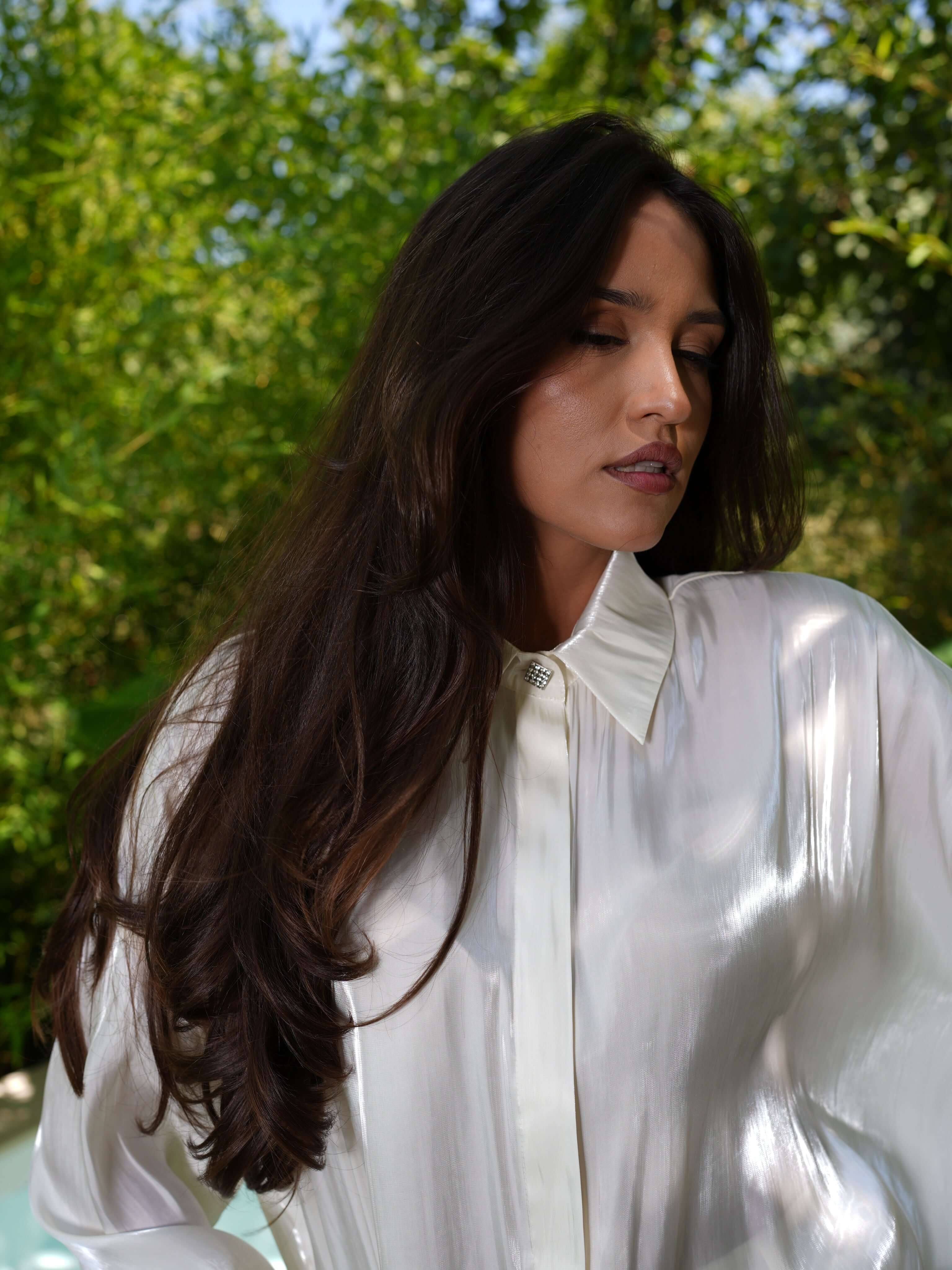 Compleu Elegant din Organza, Alb, White Martini