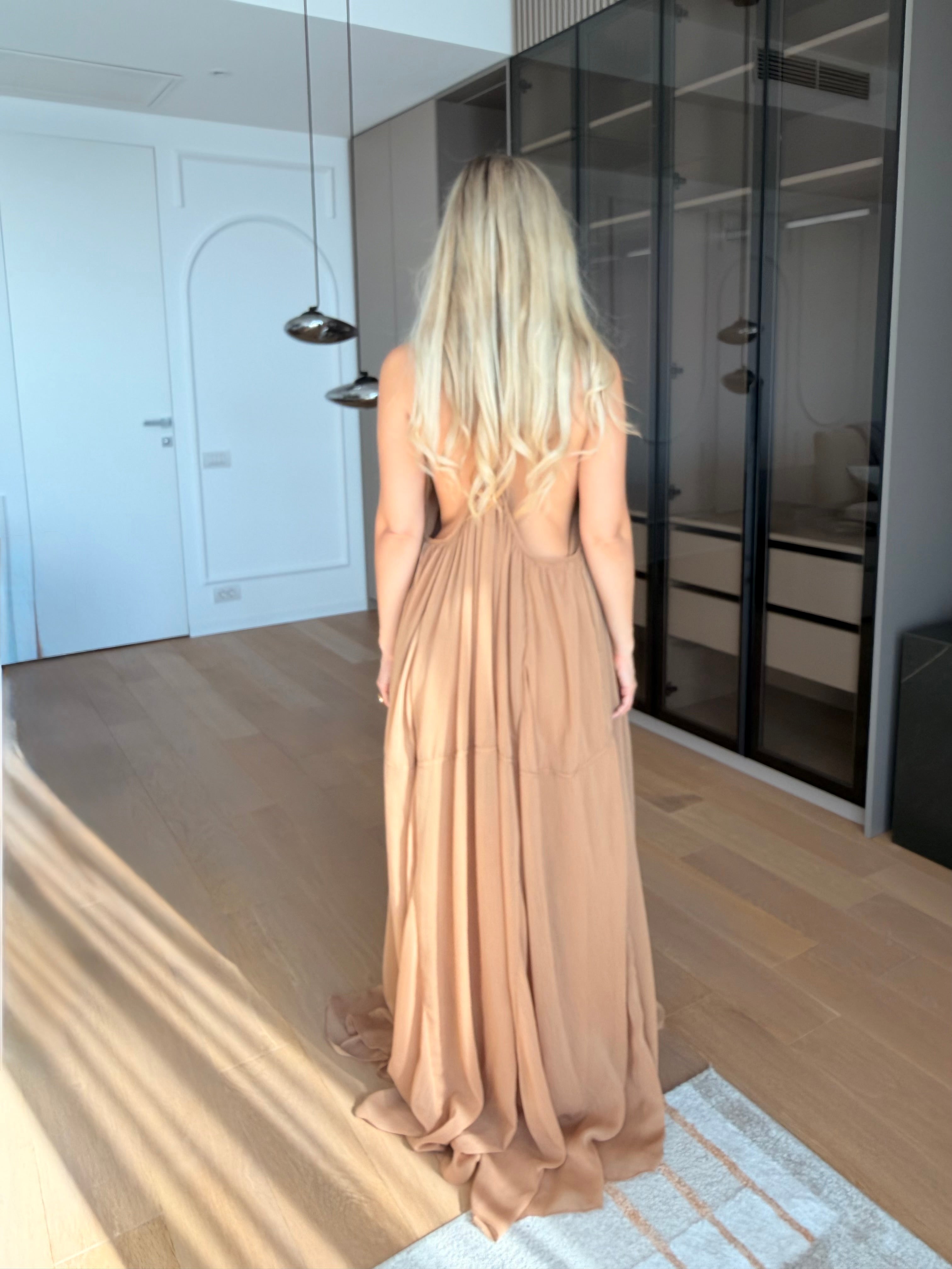 Rochie Maxi, Vaporoasa , Love Vision Caramel
