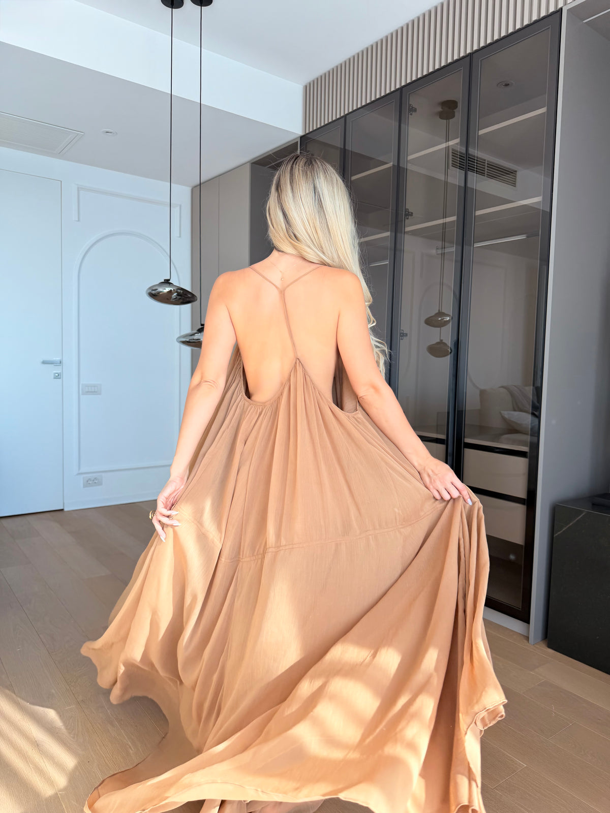Rochie Maxi, Vaporoasa , Love Vision Caramel