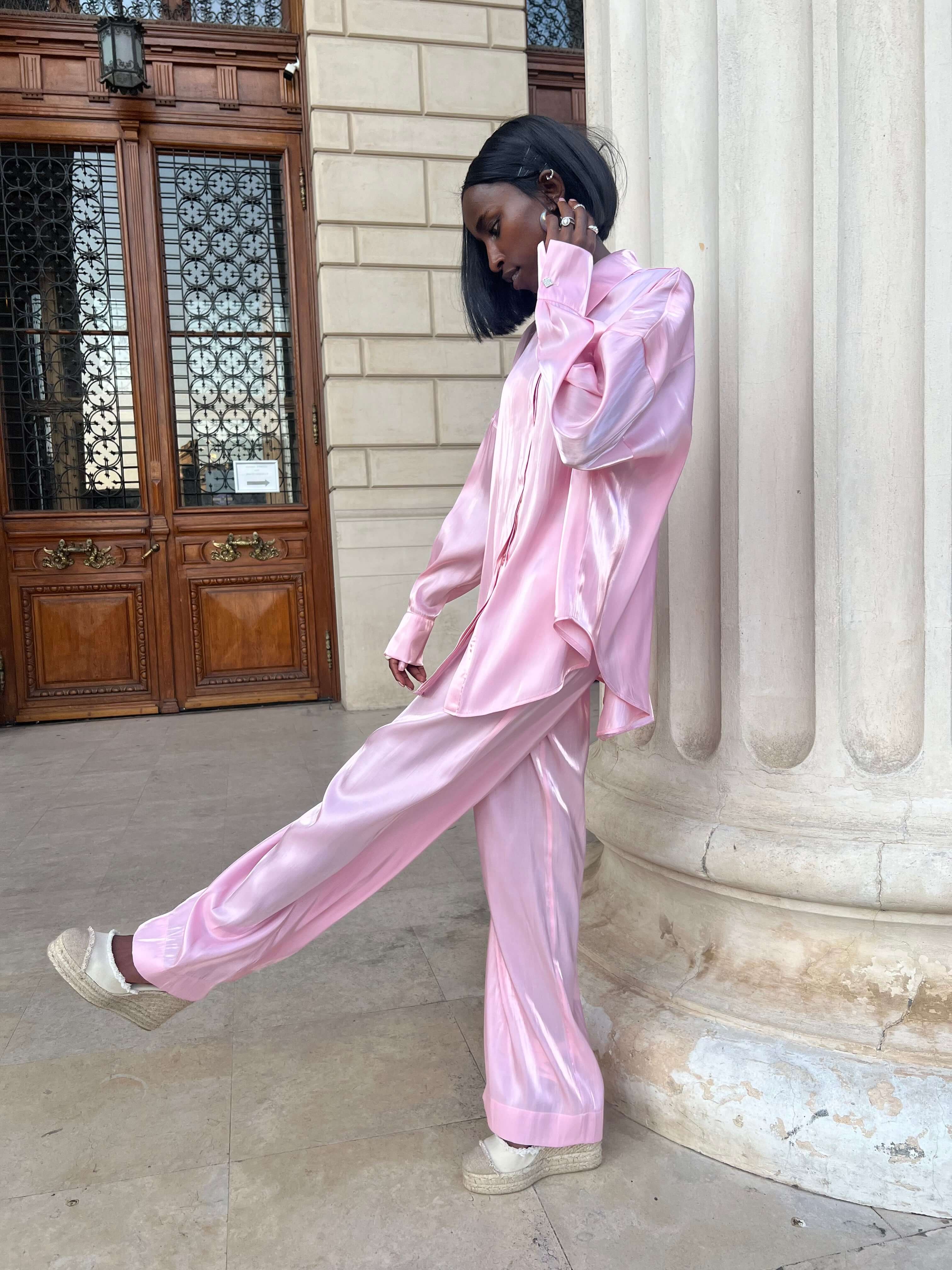 Compleu Elegant din Organza Roz, Cotton Candy