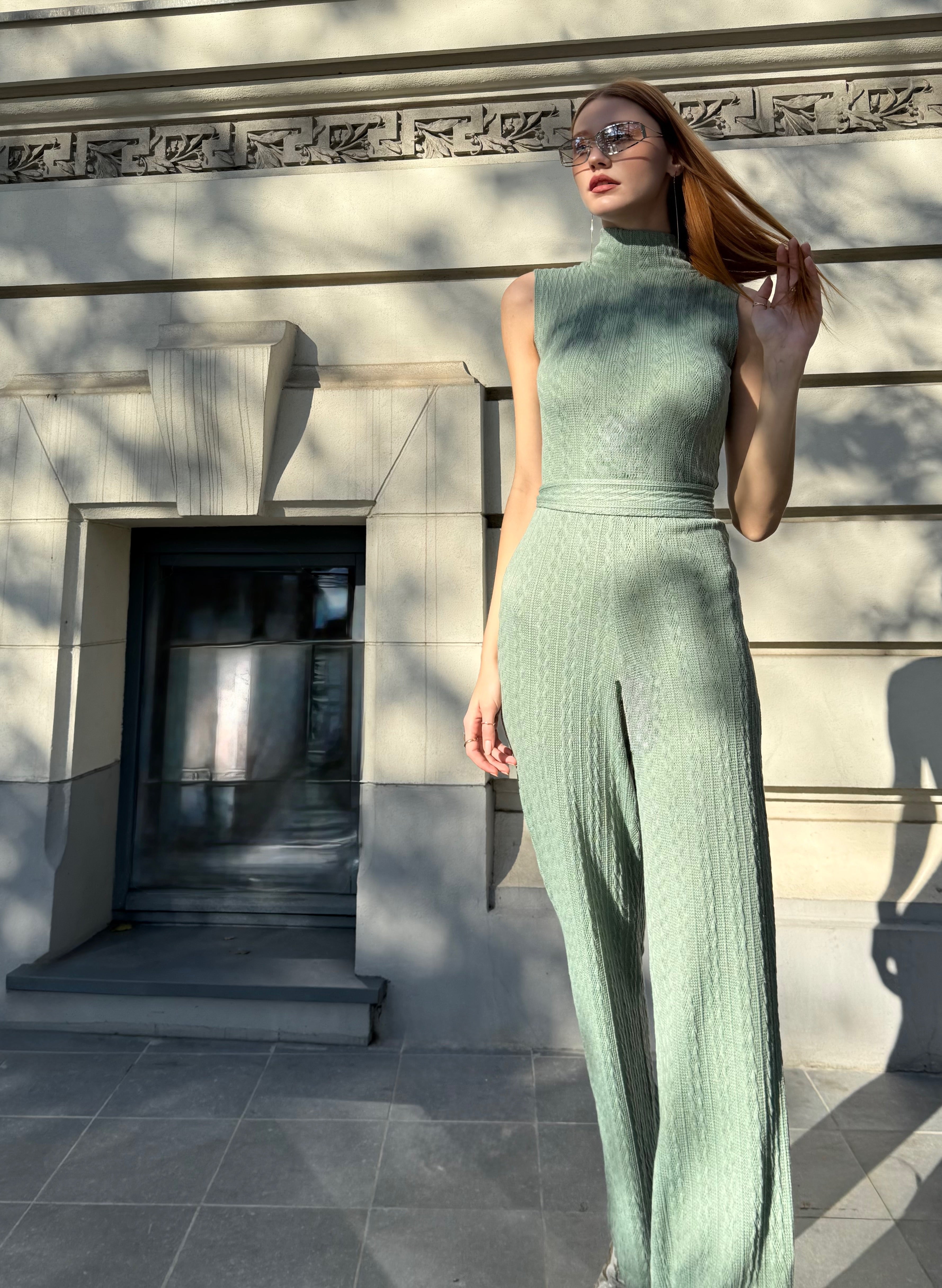 Knitted Jumpsuit, Kirsi, Green