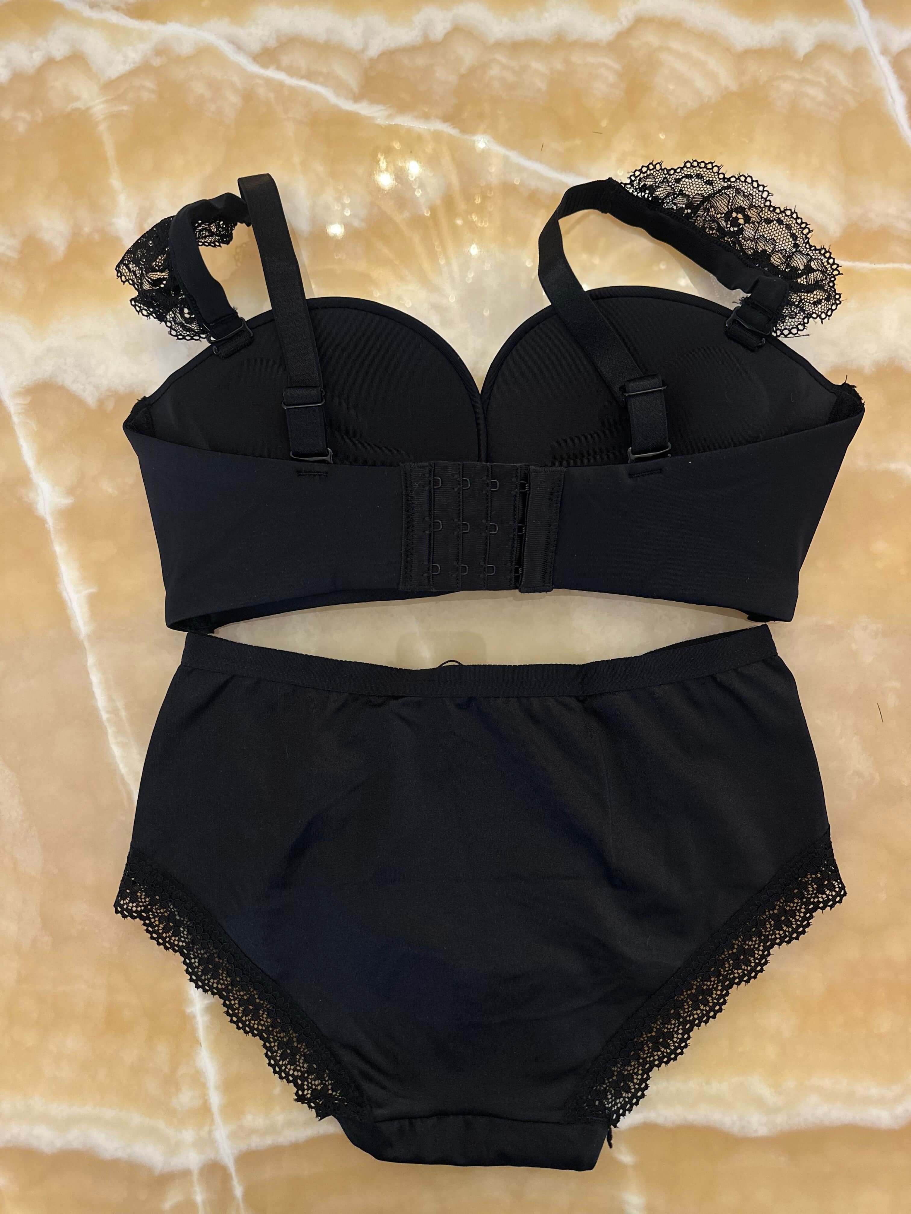 Lace Lingerie Set, Midnight Charm, Black