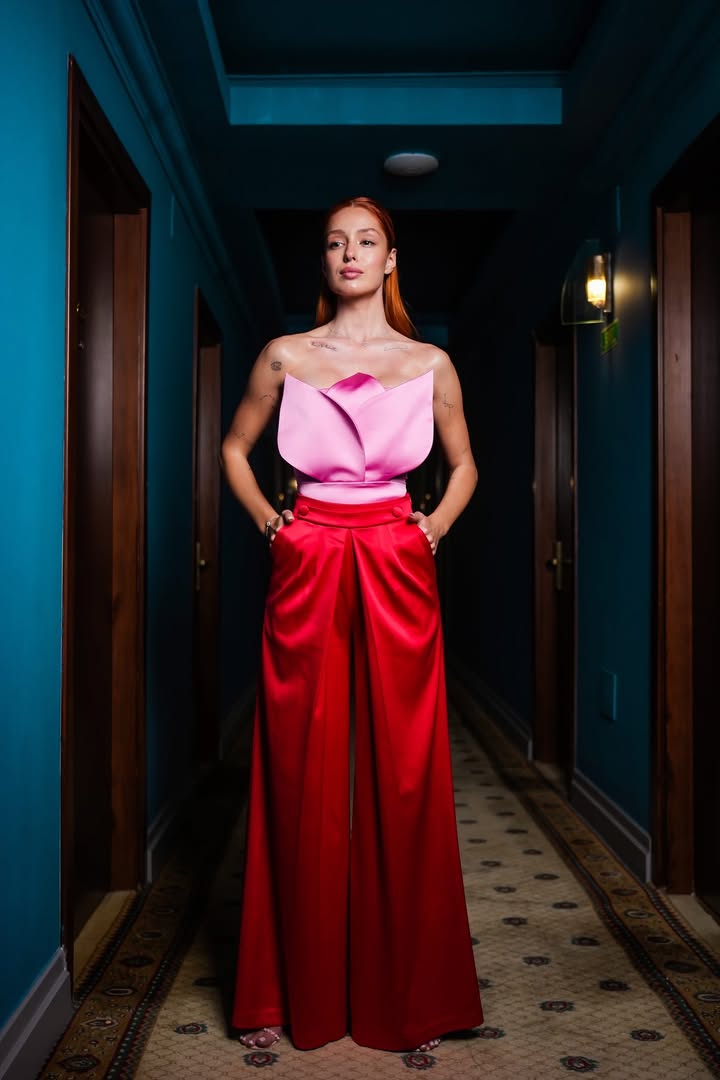 Pantaloni Satinati, Rosii, Paloma