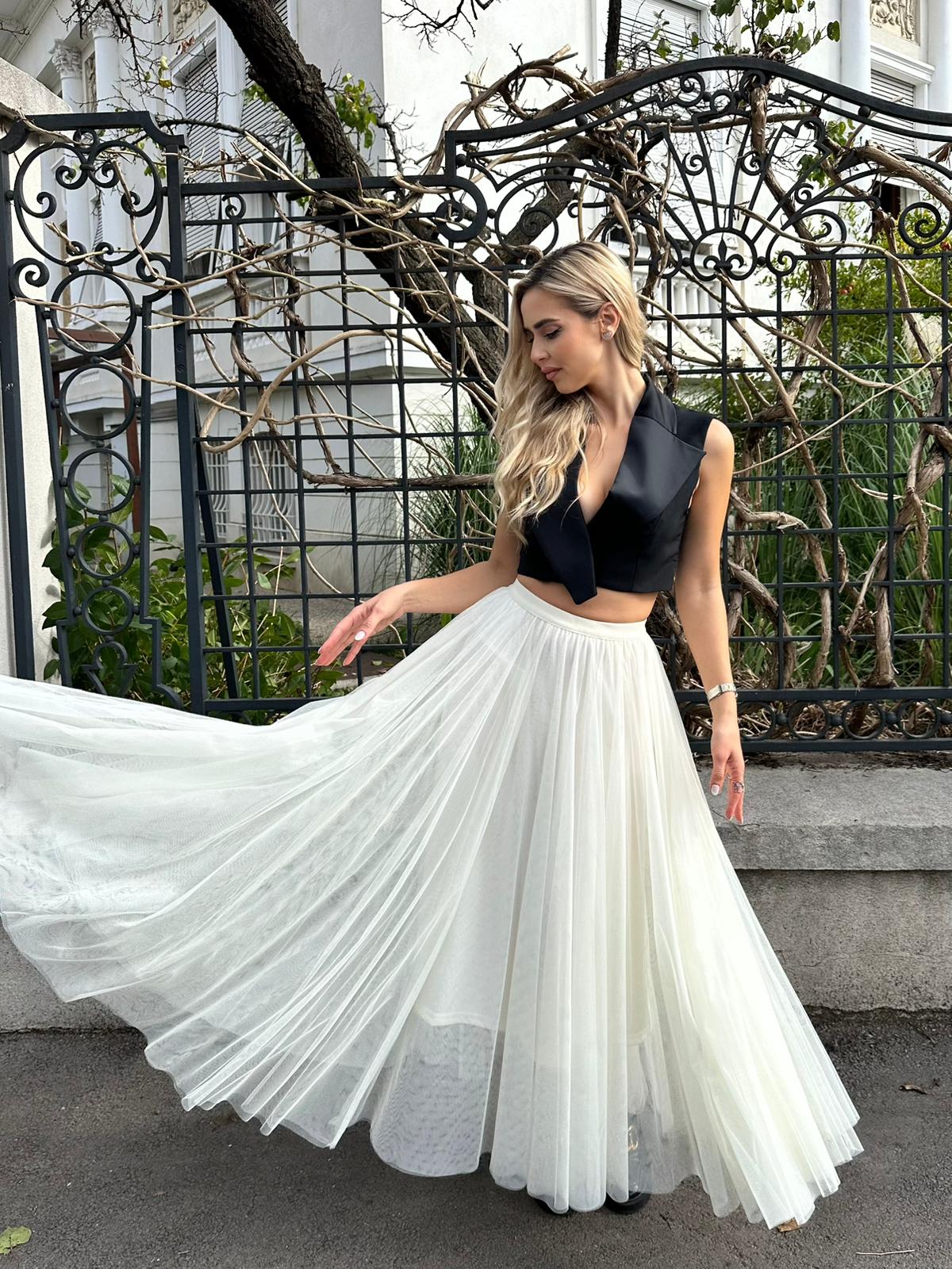 Fusta Lunga din Tulle, Alba, Ivory Sélène