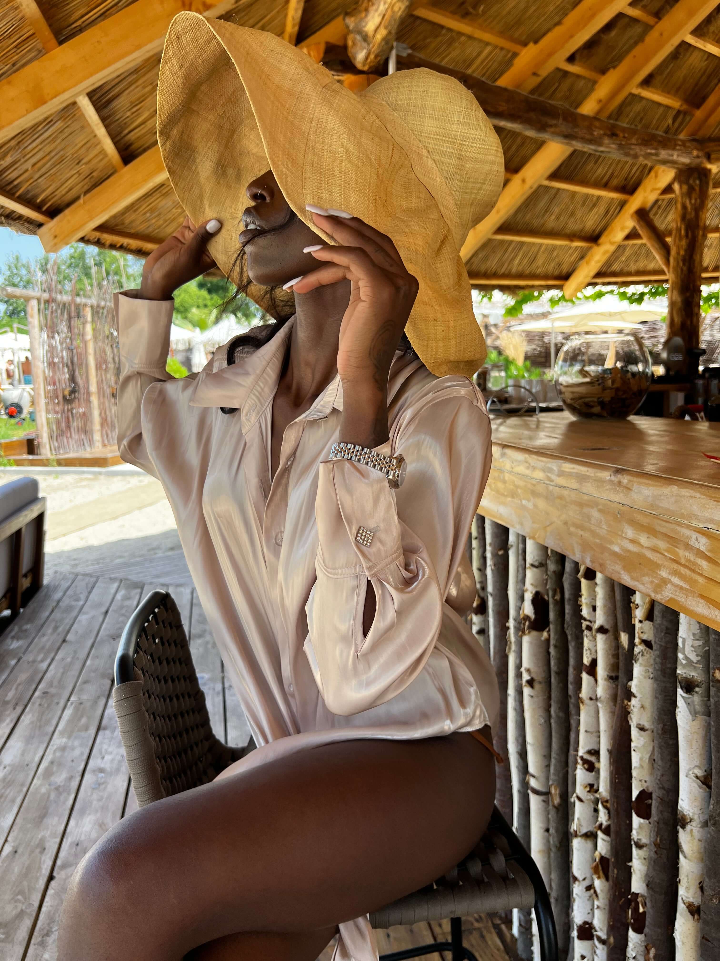 Compleu Elegant din Organza, Sampanie/Bej, Vanilla Mimosa