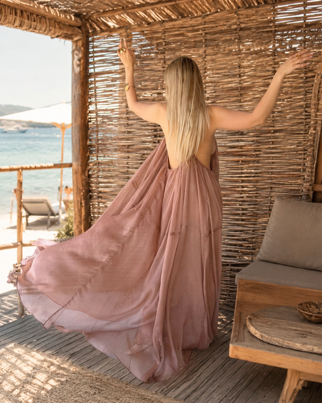Rochie Maxi, Vaporoasa , Love Vision Caramel