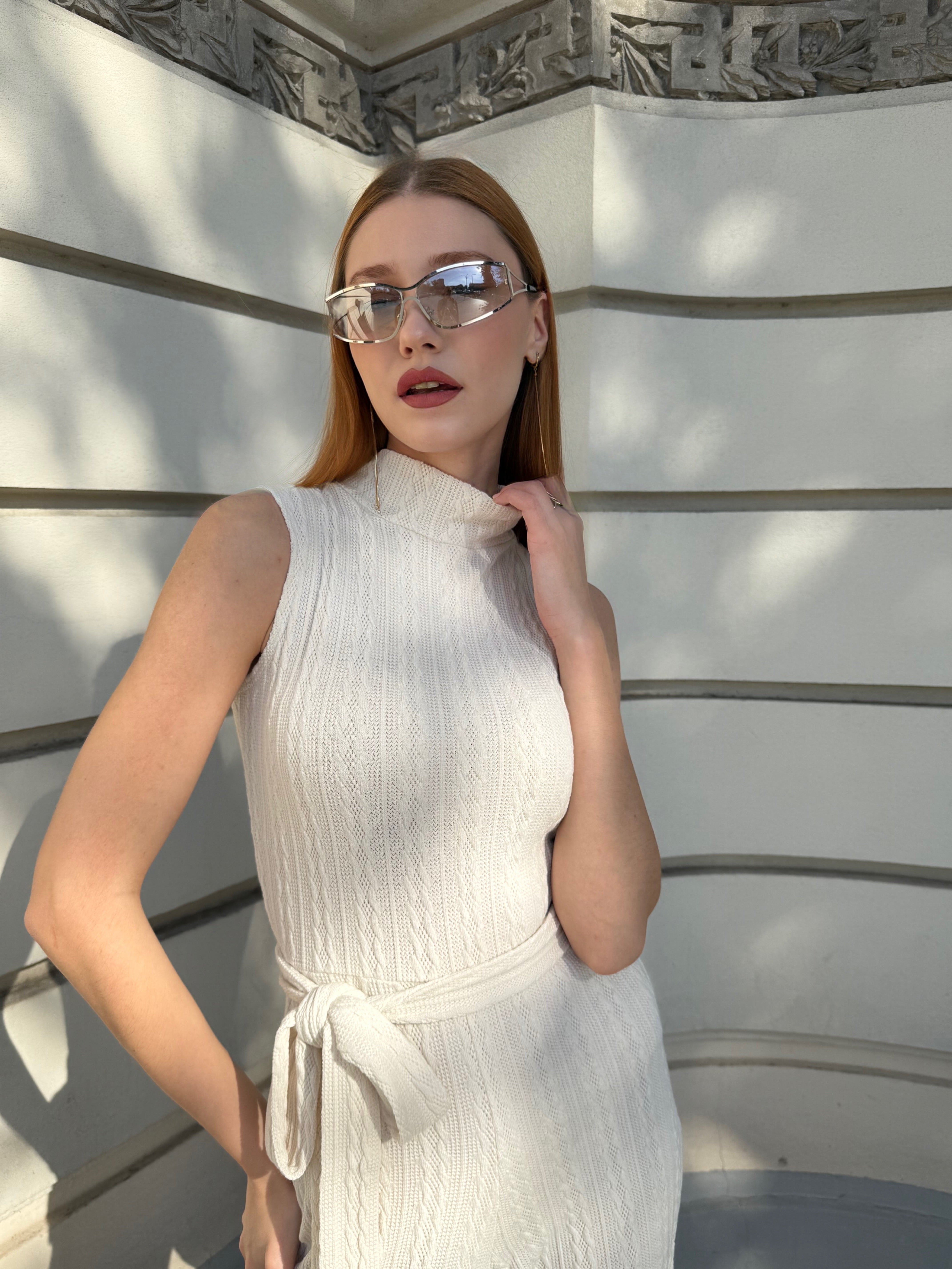 Knitted Jumpsuit, Kirsi, White