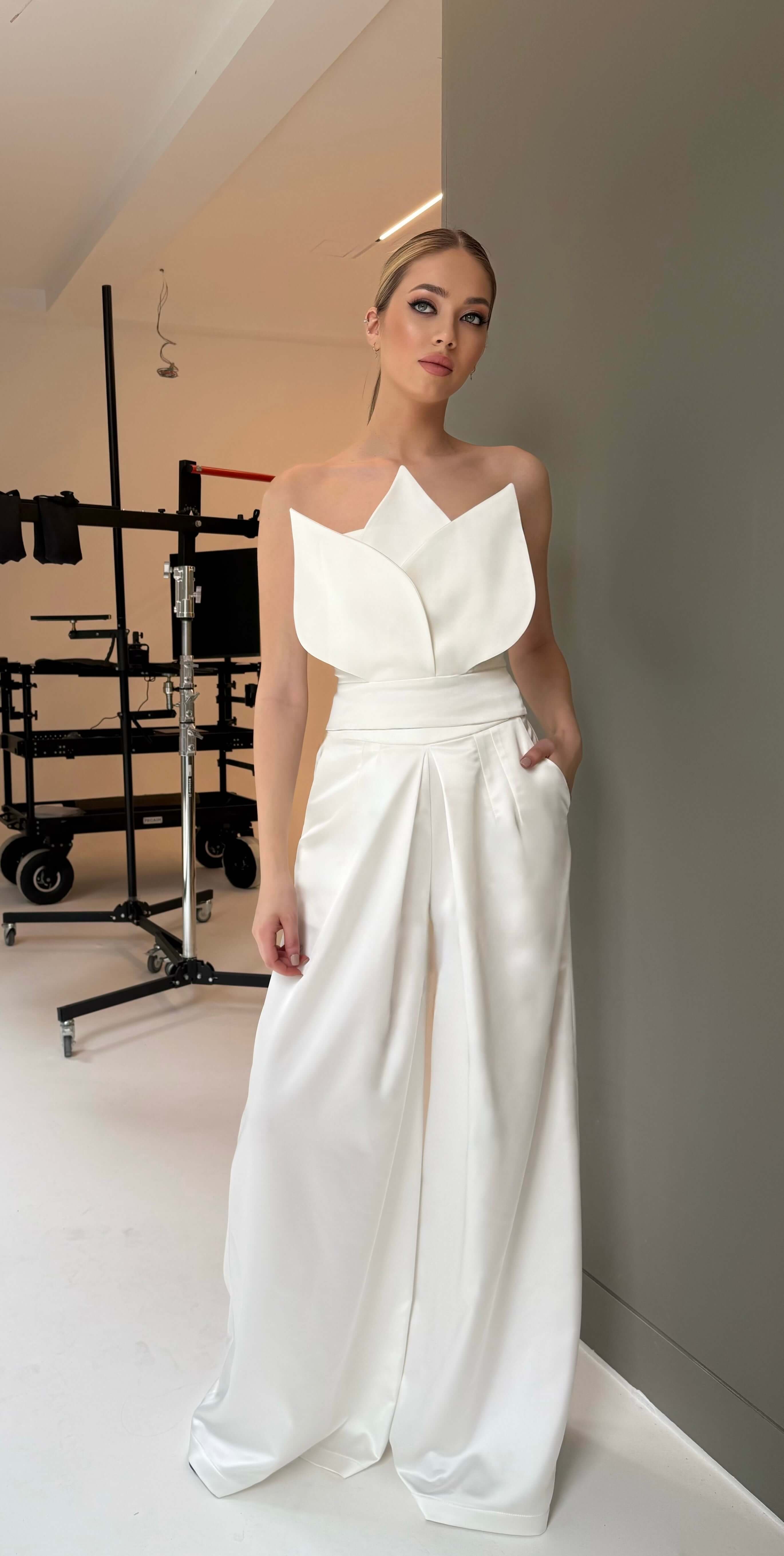 Wide-Leg Elegant Pants, Kai, White